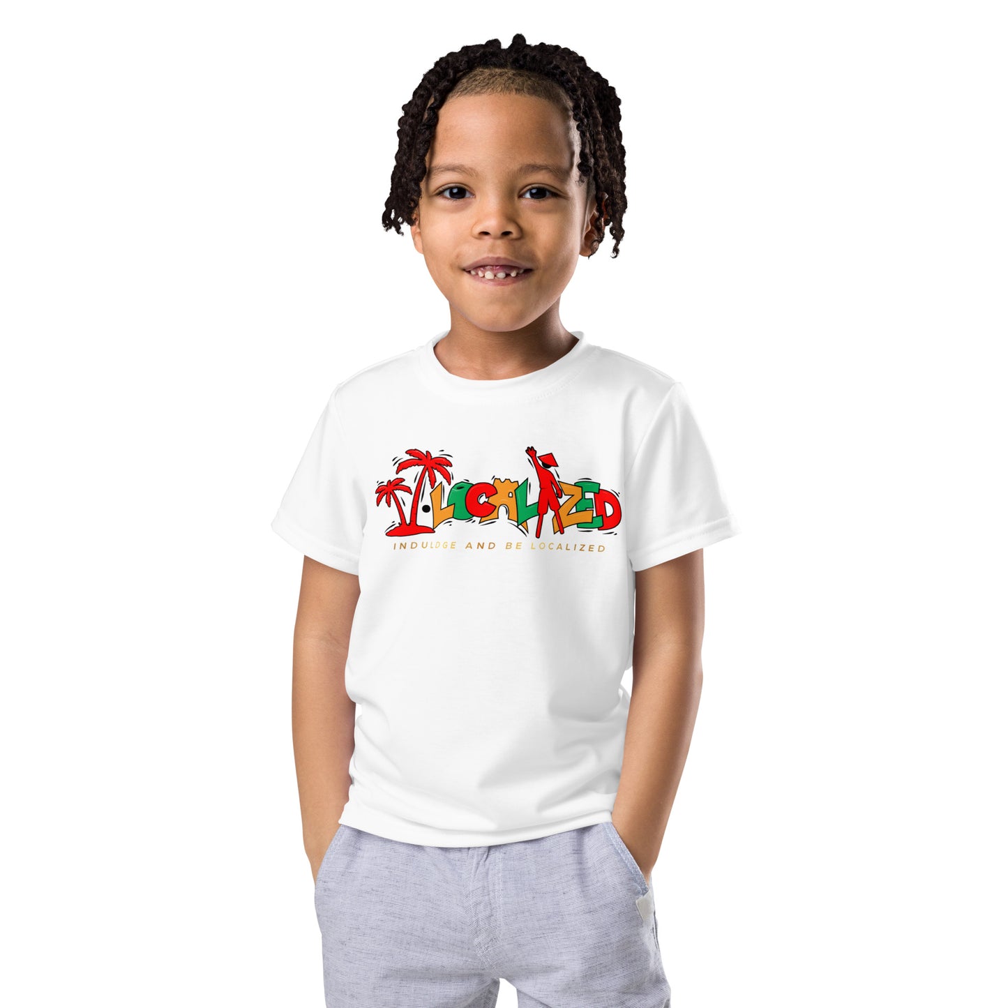 White V.Localized (Ice/Gold/Green) Dry-Fit Kids  T-Shirt