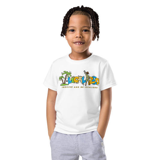 White V.Localized (Regular) Dry-Fit Kids T-Shirt