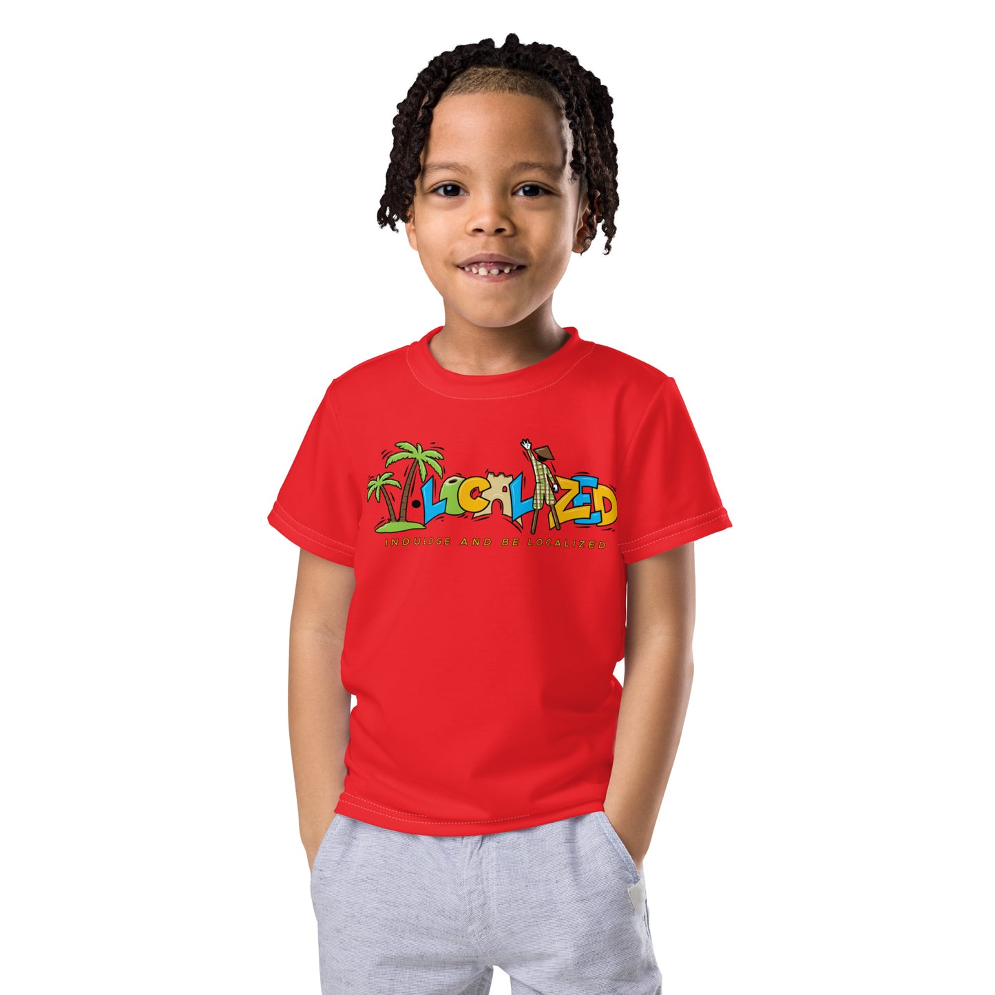 Red V.Localized (Regular) Dry-Fit Kids T-Shirt