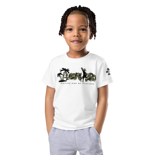 White V.Localized (Camo) Dry-Fit kids T-Shirt