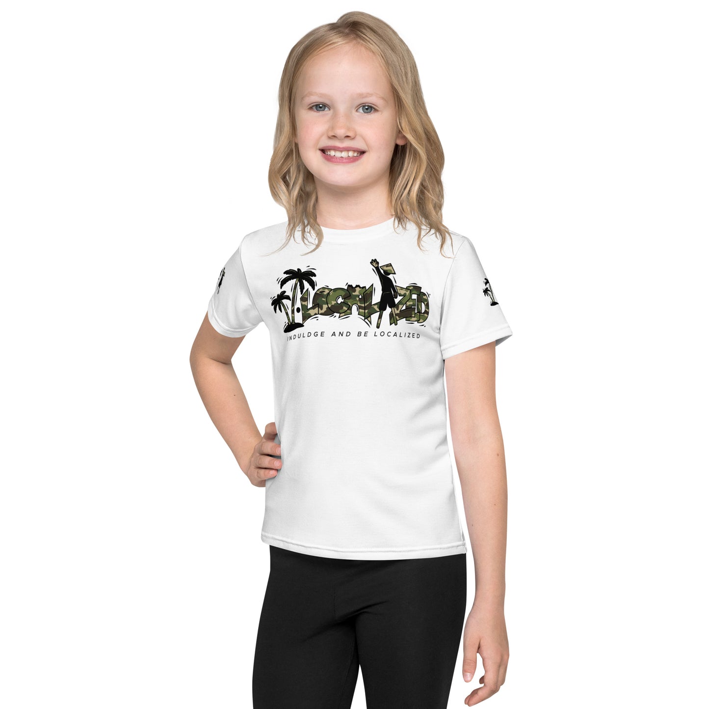 White V.Localized (Camo) Dry-Fit kids T-Shirt