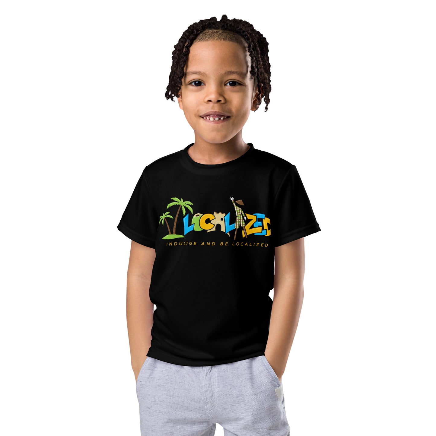 Black V.Localized (Regular) kids Dry-Fit T-shirt