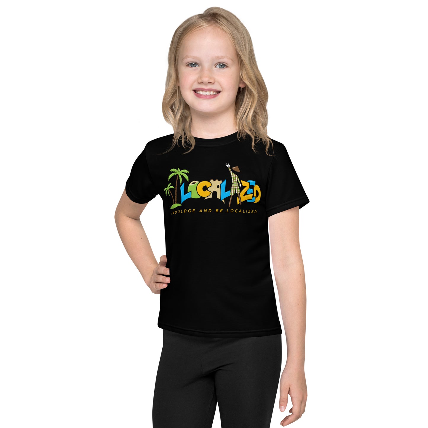 Black V.Localized (Regular) kids Dry-Fit T-shirt