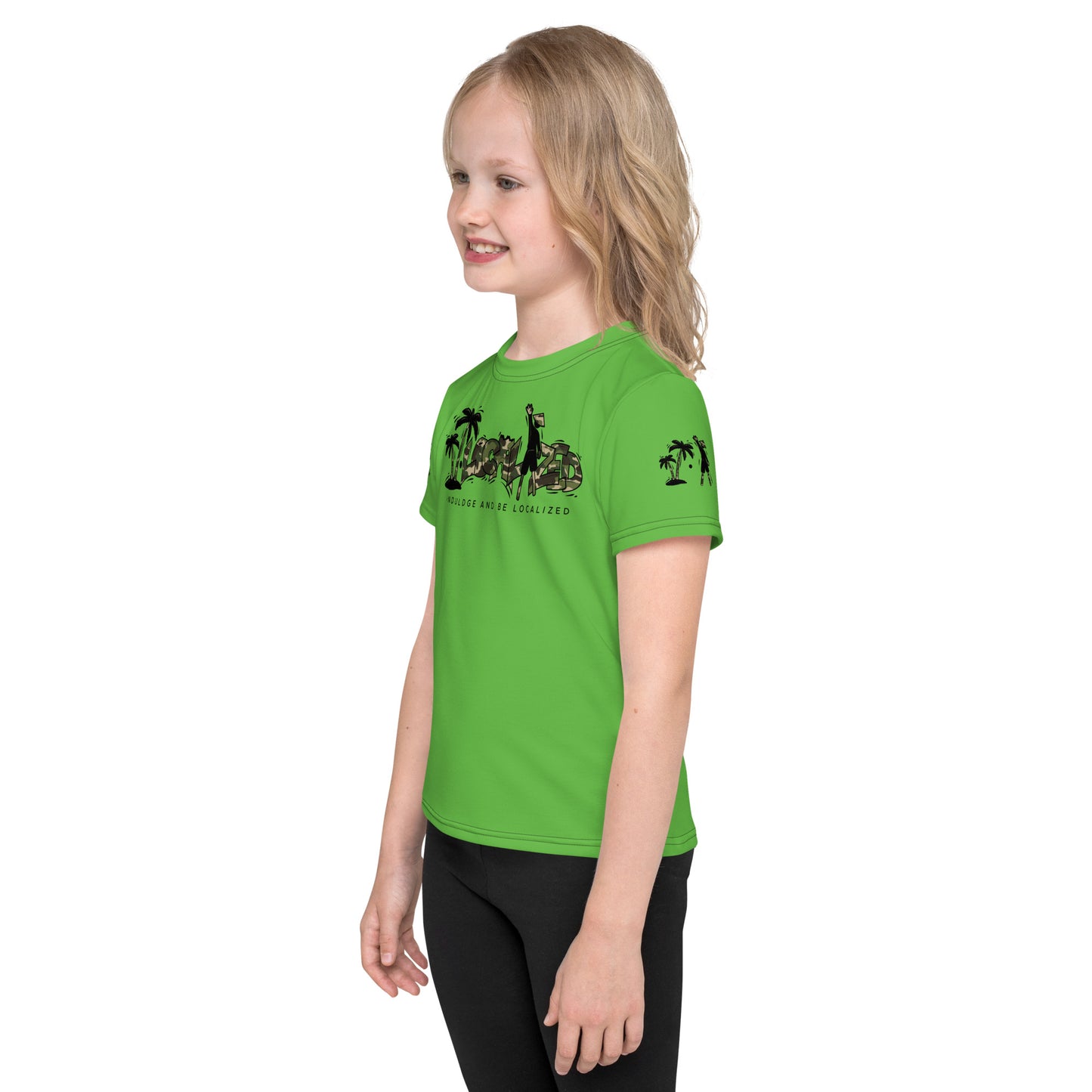 Green V.Localized (Camo) Kids Dry-Fit T-shirt