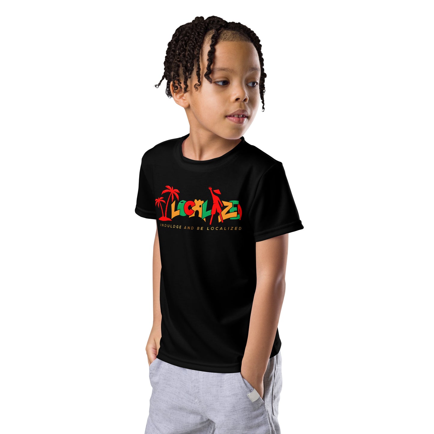 Black V.Localized (Ice/Gold/Green) Dry-Fit Kids  T-Shirt