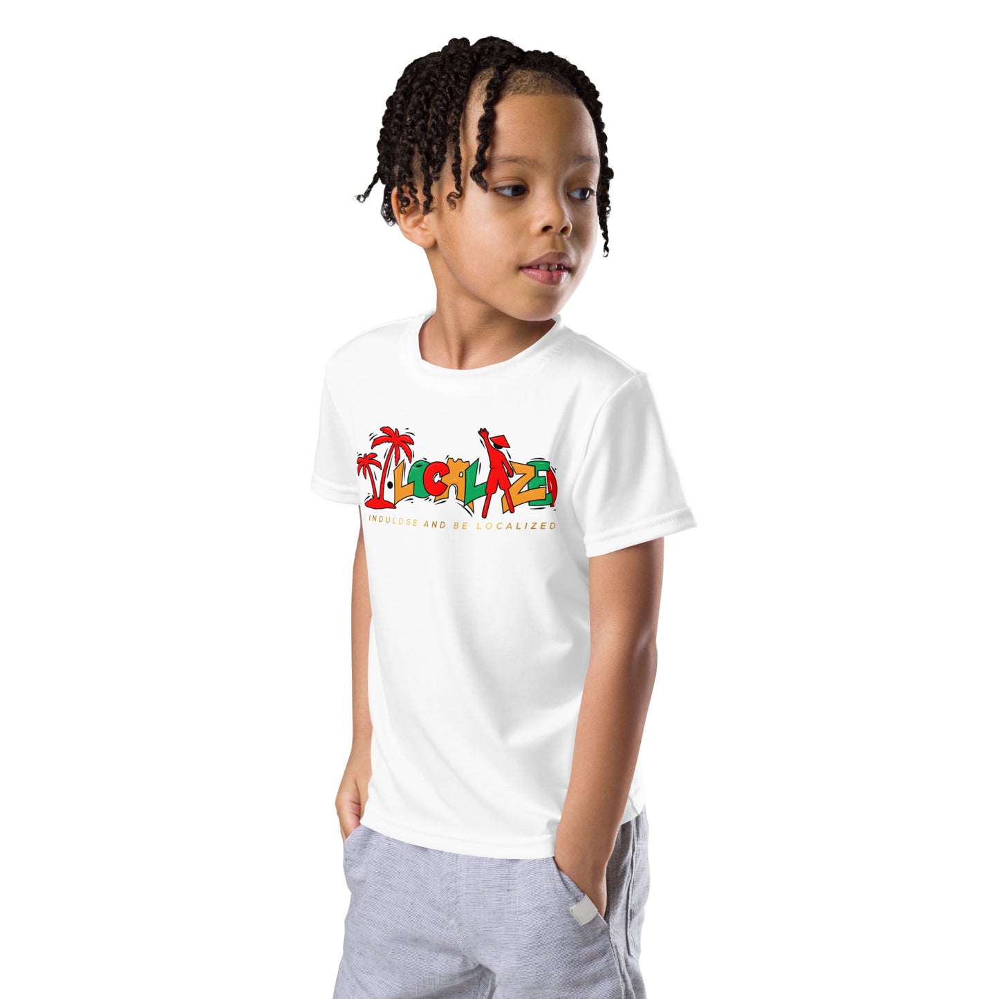 White V.Localized (Ice/Gold/Green) Dry-Fit Kids  T-Shirt