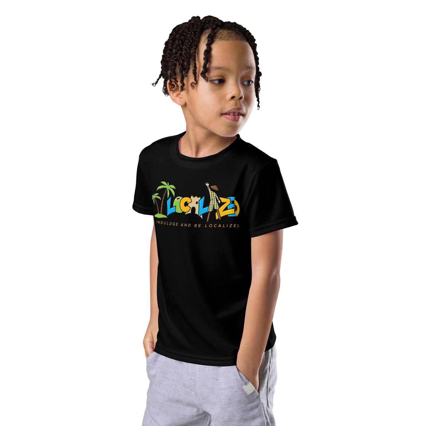 Black V.localized (Regular) Kids Dry-Fit T-shirt