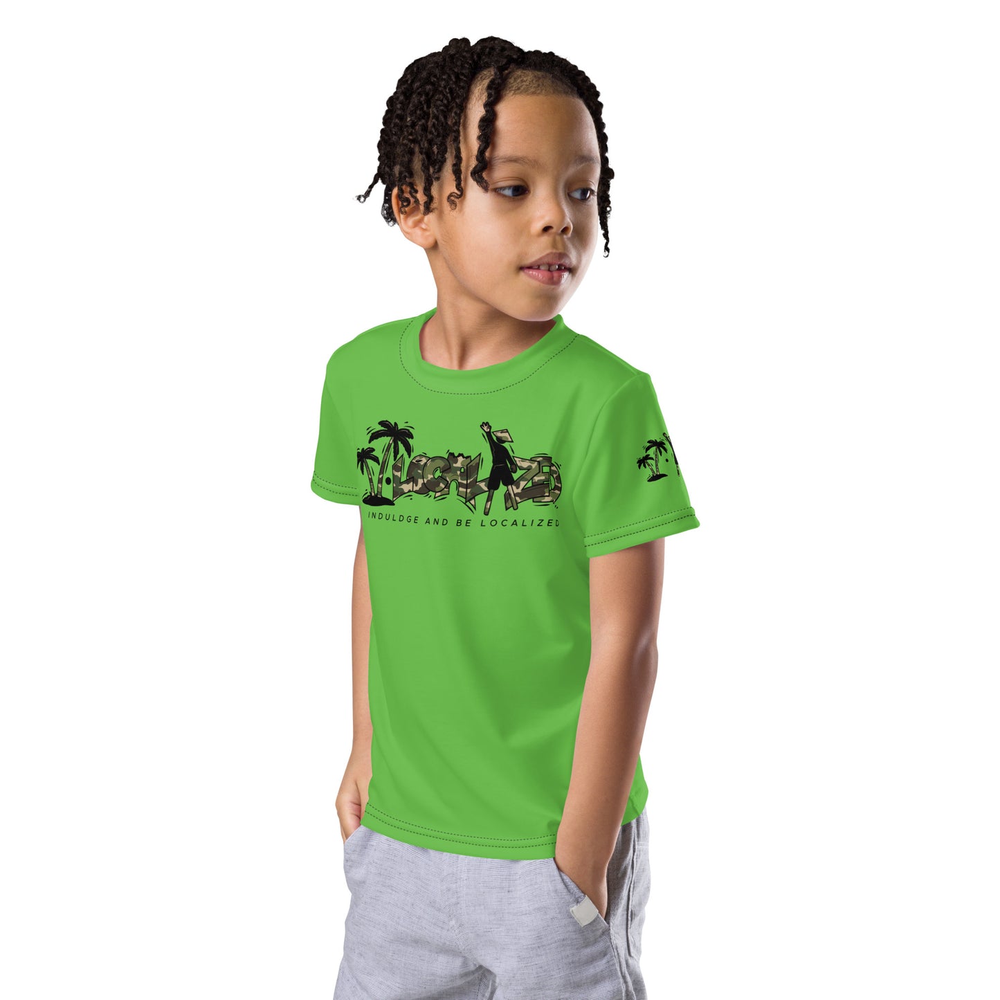 Green V.Localized (Camo) Kids Dry-Fit T-shirt