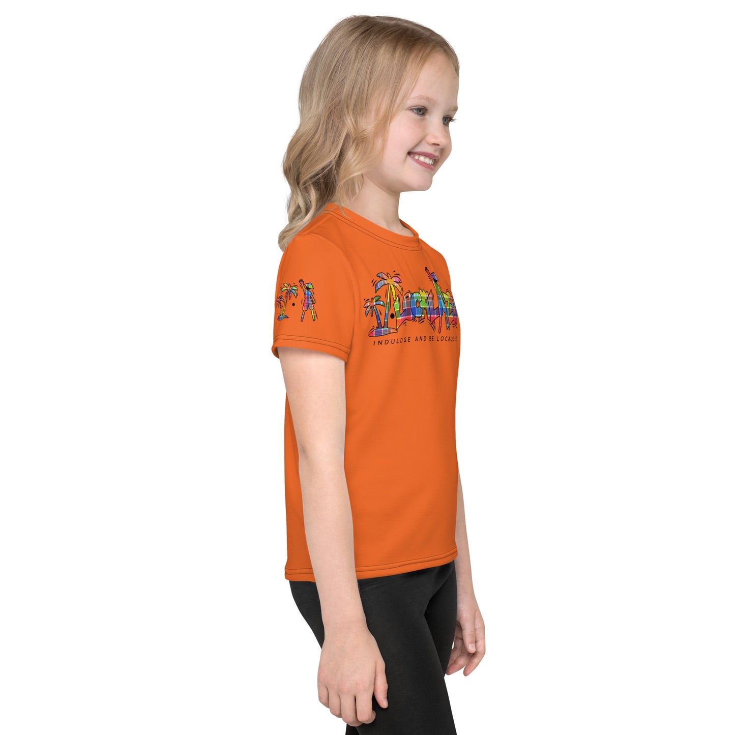 Orange V.Localized (Madras) Dry-Fit Kids  T-Shirt