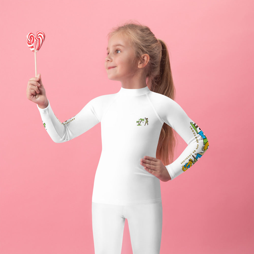 White V.Localized (Reguar) Kids Rash Guard