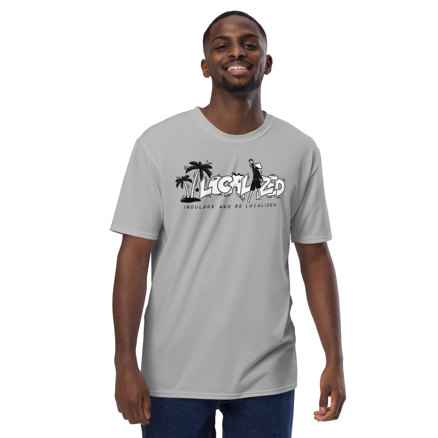 Gray V.Localized (Black/White) Men’s Dry-Fit T-Shirt