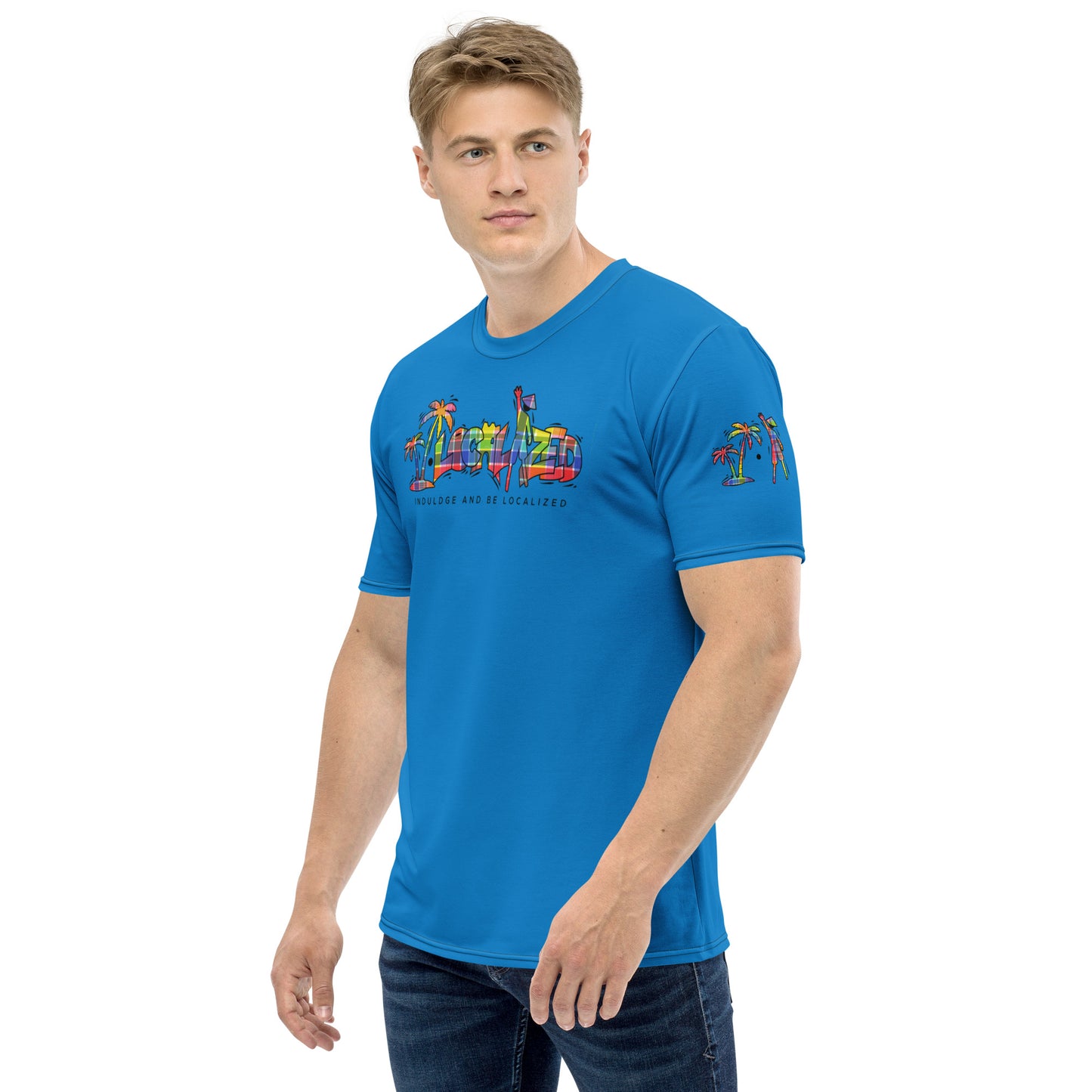 Blue V.Localized (Madras) Dry-Fit Mens T-Shirt