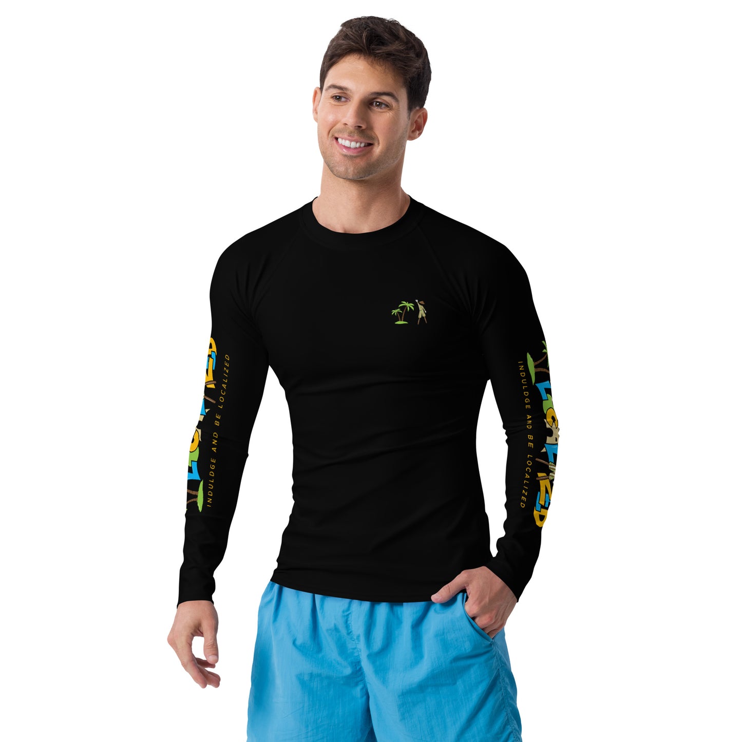 Black V.Localized (Regular) Men's Rash Guard