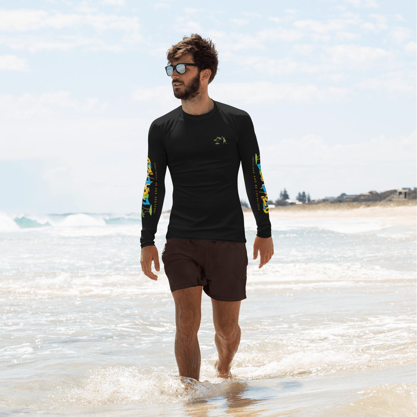 Black V.Localized (Regular) Men's Rash Guard