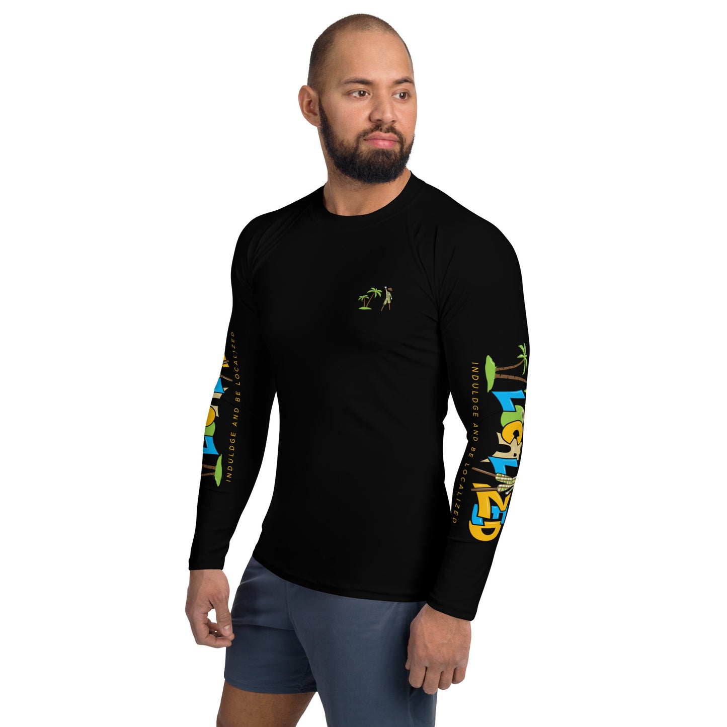 Black V.Localized (Regular) Men's Rash Guard