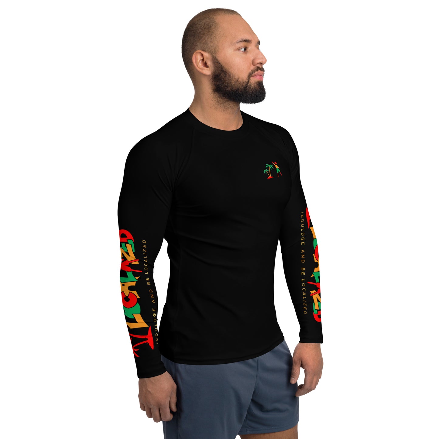 Black V.Localized (Ice/Gold/Green) Men's Rash Guard