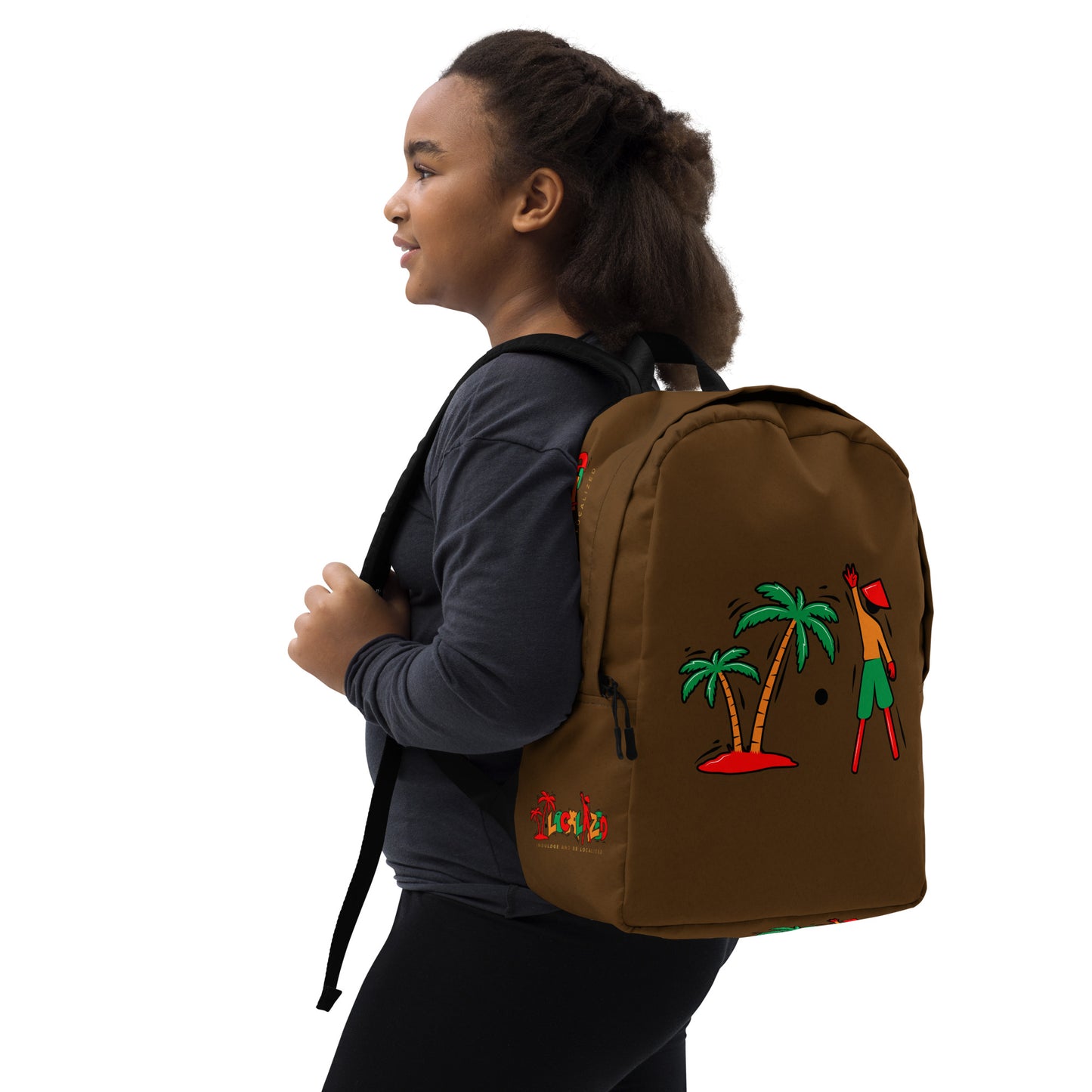 Brown V.Localized (Ice/Gold/Green) Minimalist Backpack