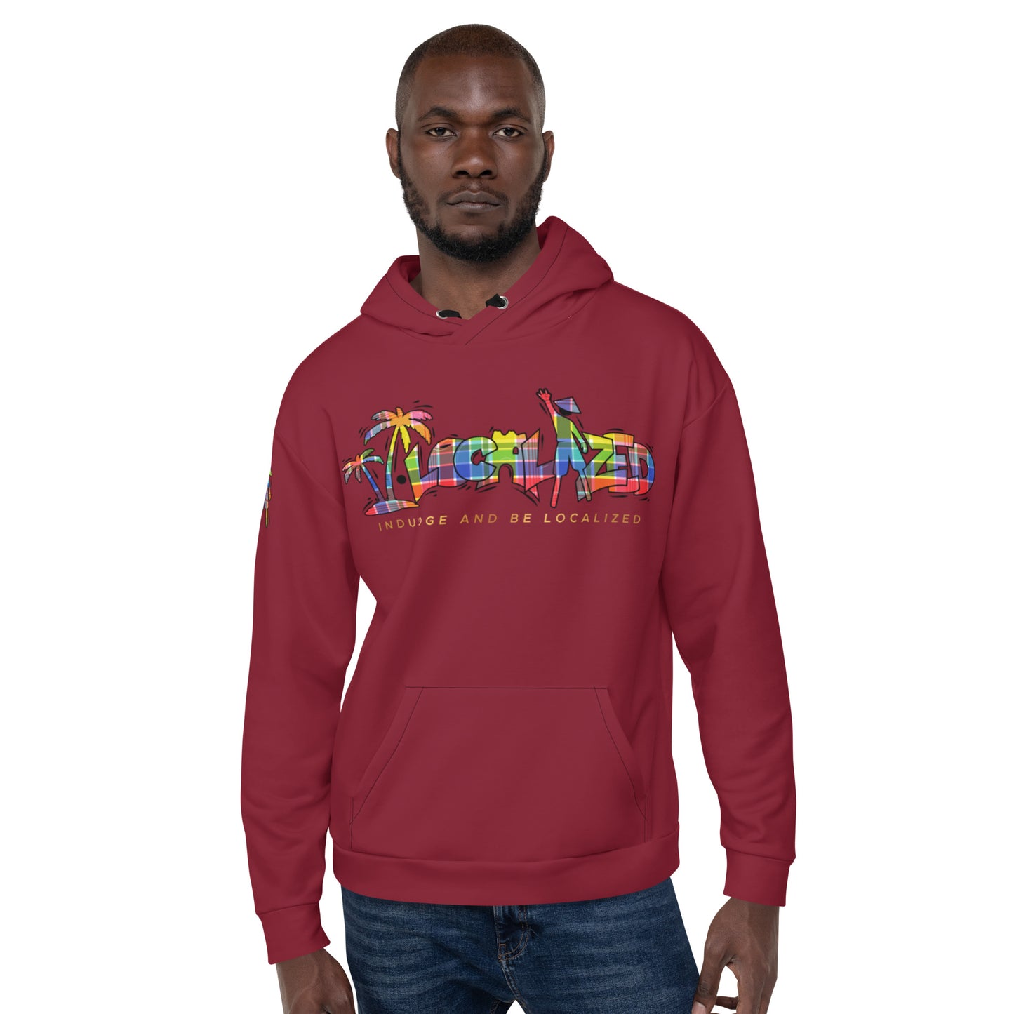 V.Localized Burgundy (Madras)  Unisex Hoodie