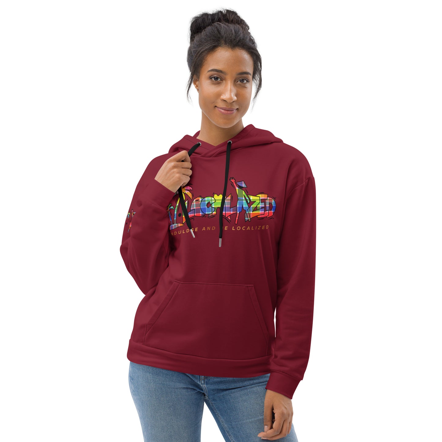 V.Localized Burgundy (Madras)  Unisex Hoodie