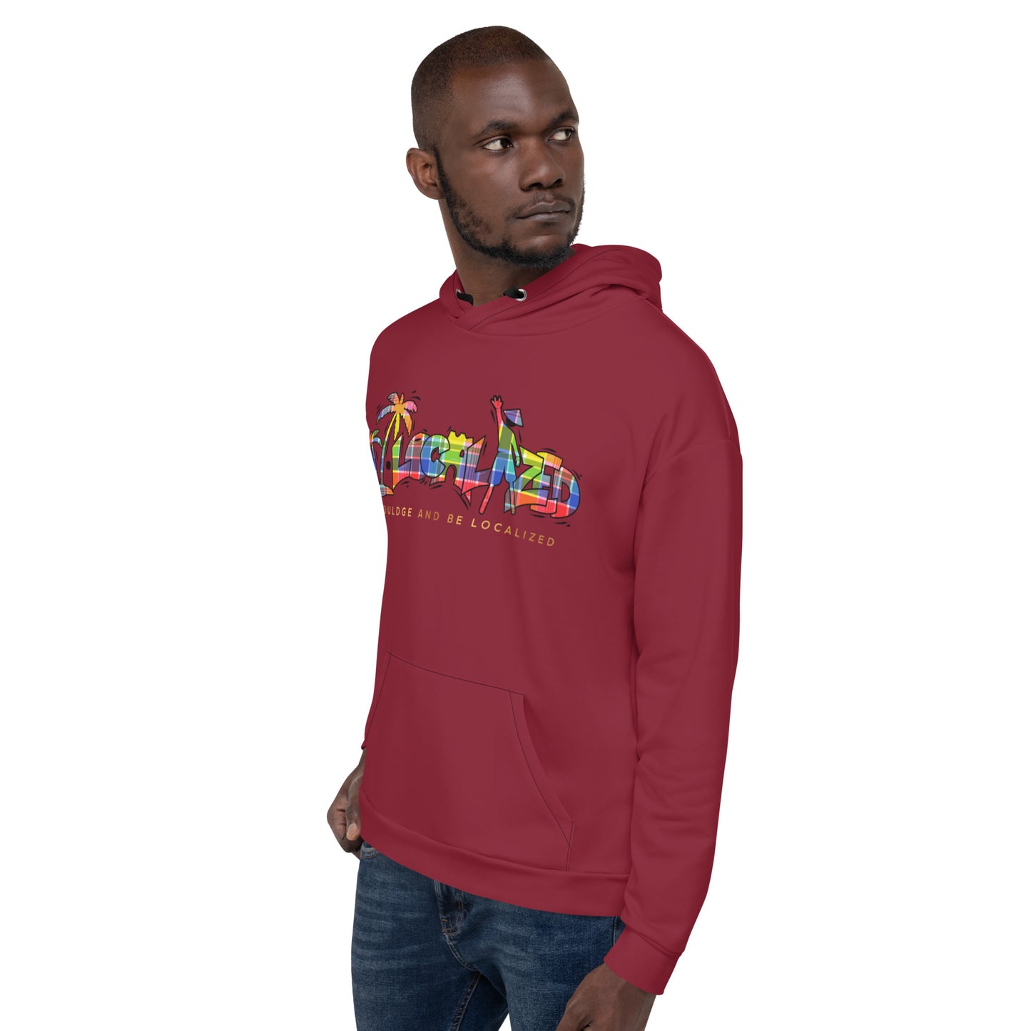 V.Localized Burgundy (Madras)  Unisex Hoodie