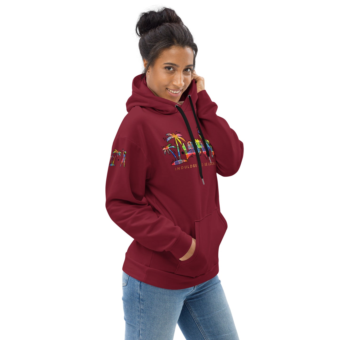 V.Localized Burgundy (Madras)  Unisex Hoodie