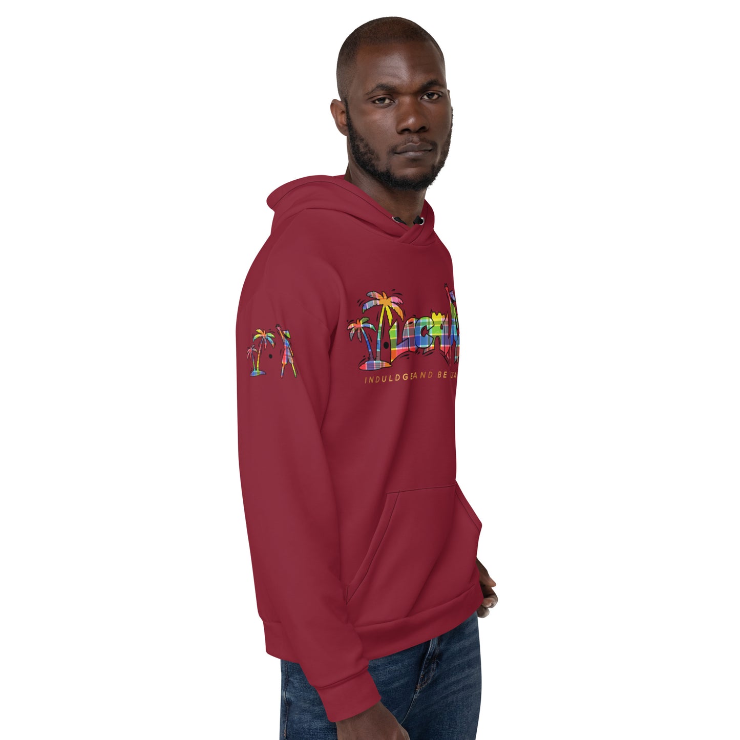 V.Localized Burgundy (Madras)  Unisex Hoodie