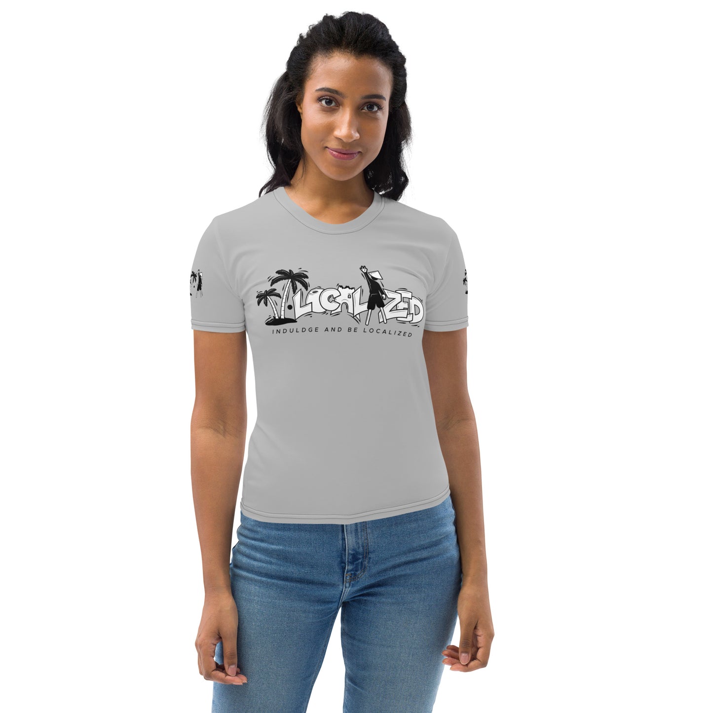 Gray V.Localized (Black/White) Women’s Dry-Fit T-Shirt