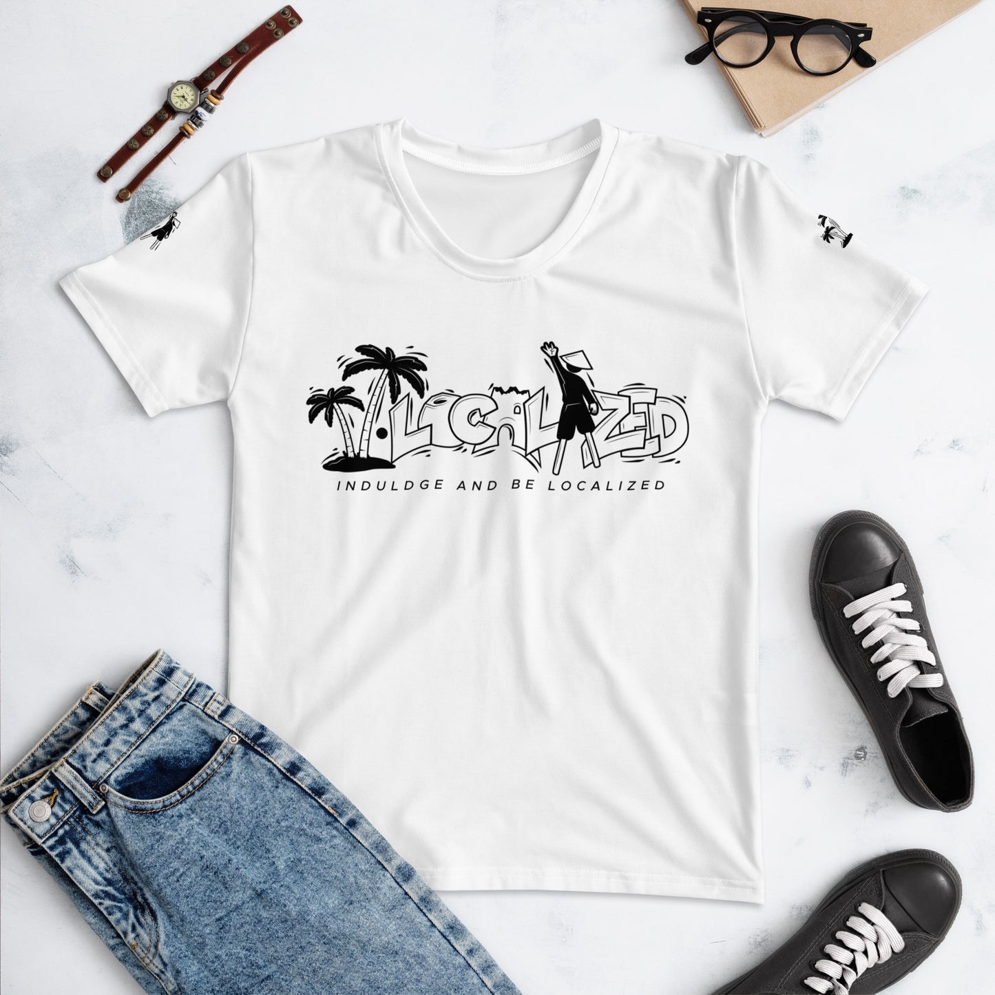 White V.Localized (Black/White) Women’s Dry-Fit T-Shirt