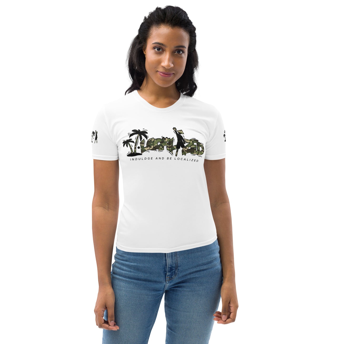 White V.Localized (Camo) Women’s Dry-Fit T-Shirt