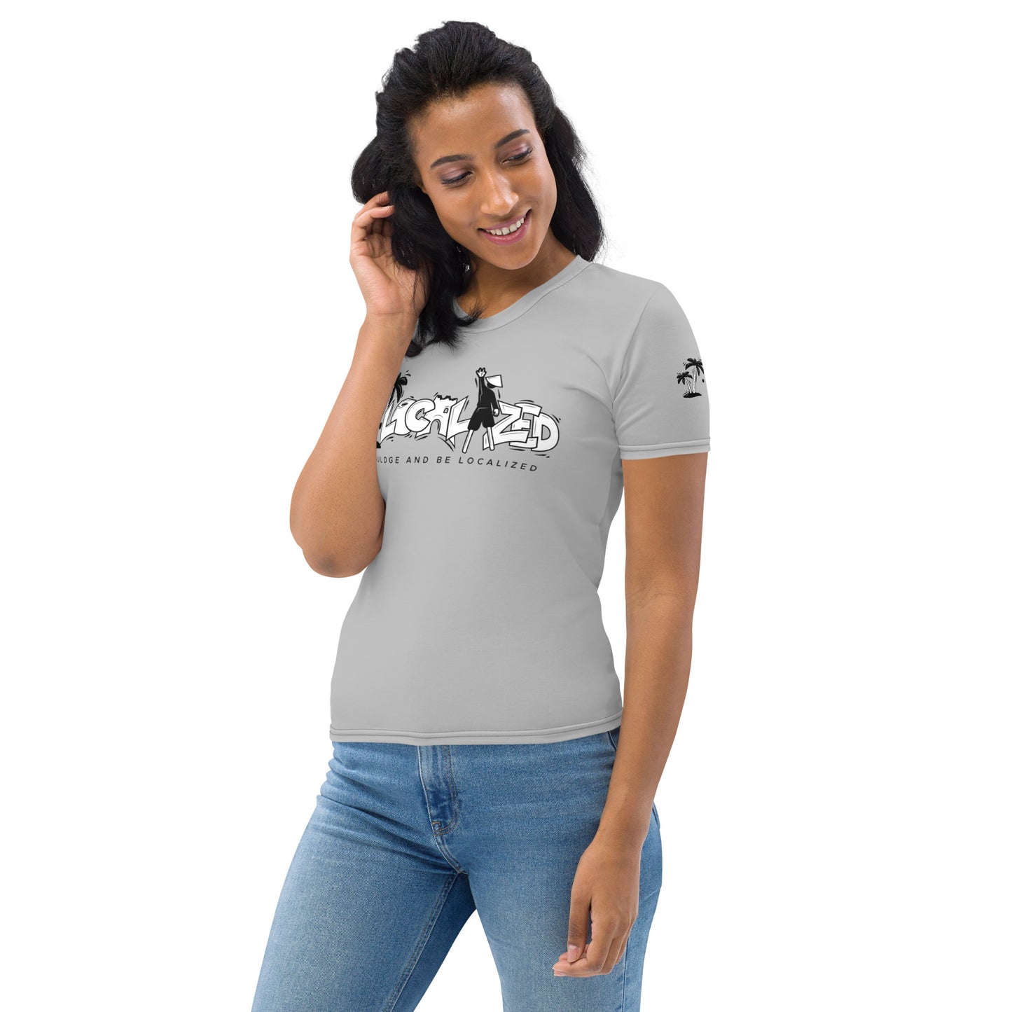 Gray V.Localized (Black/White) Women’s Dry-Fit T-Shirt