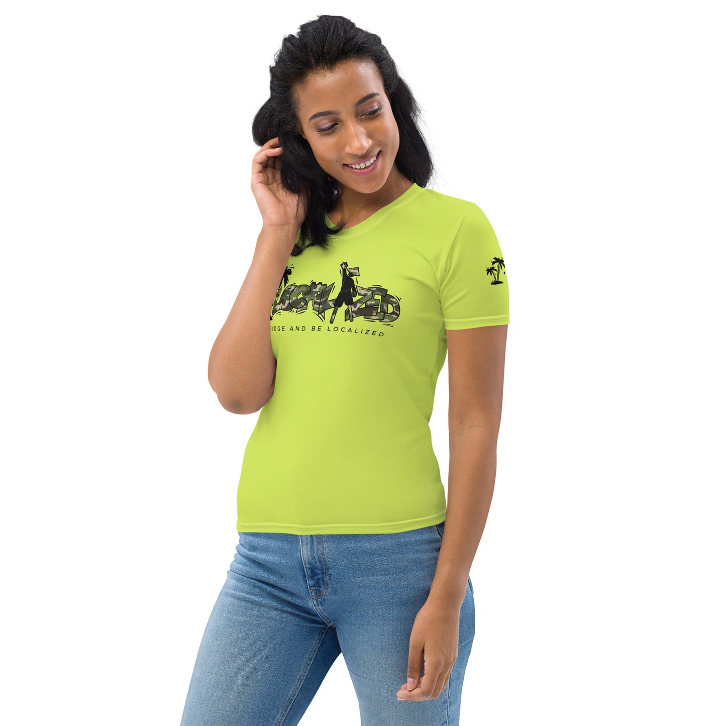 Fluorescent Green V.Localized (Camo) Women’s Dry-Fit T-Shirt