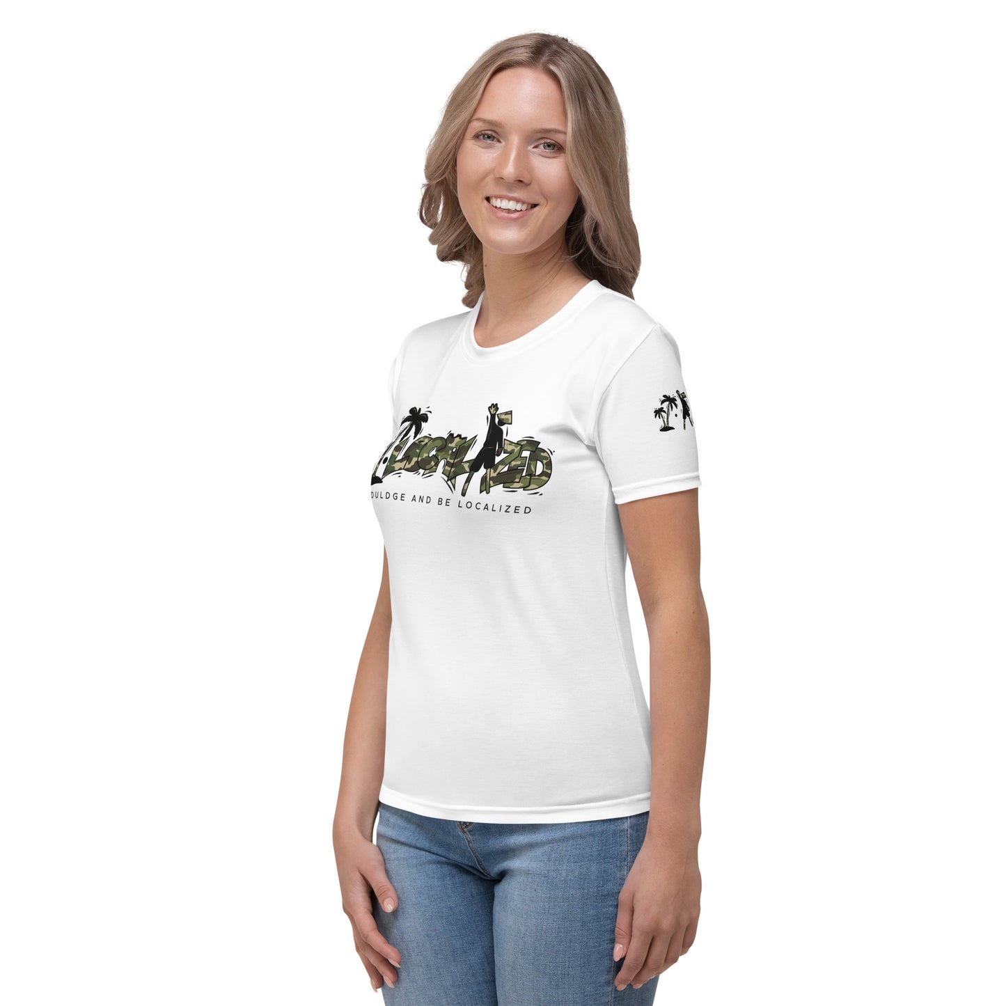 White V.Localized (Camo) Women’s Dry-Fit T-Shirt