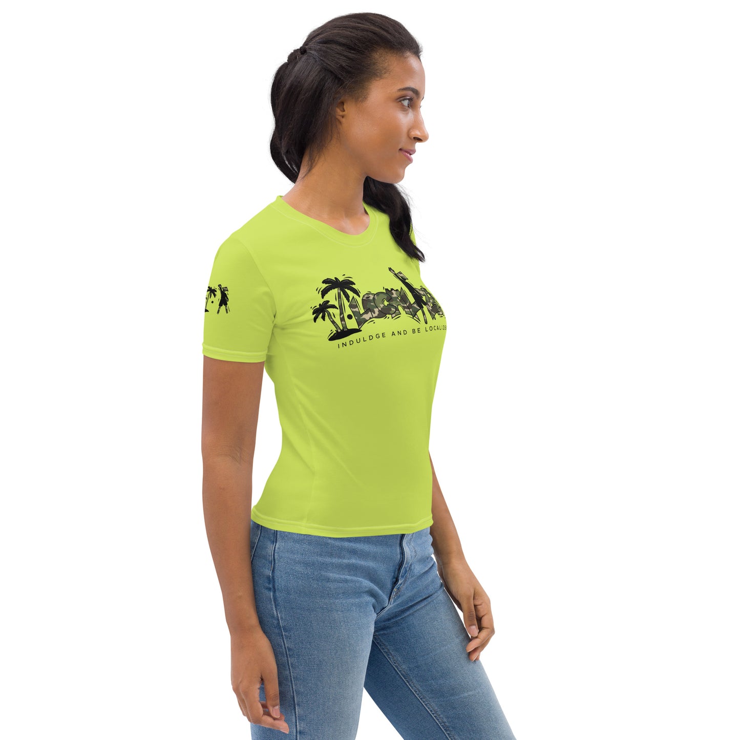 Fluorescent Green V.Localized (Camo) Women’s Dry-Fit T-Shirt