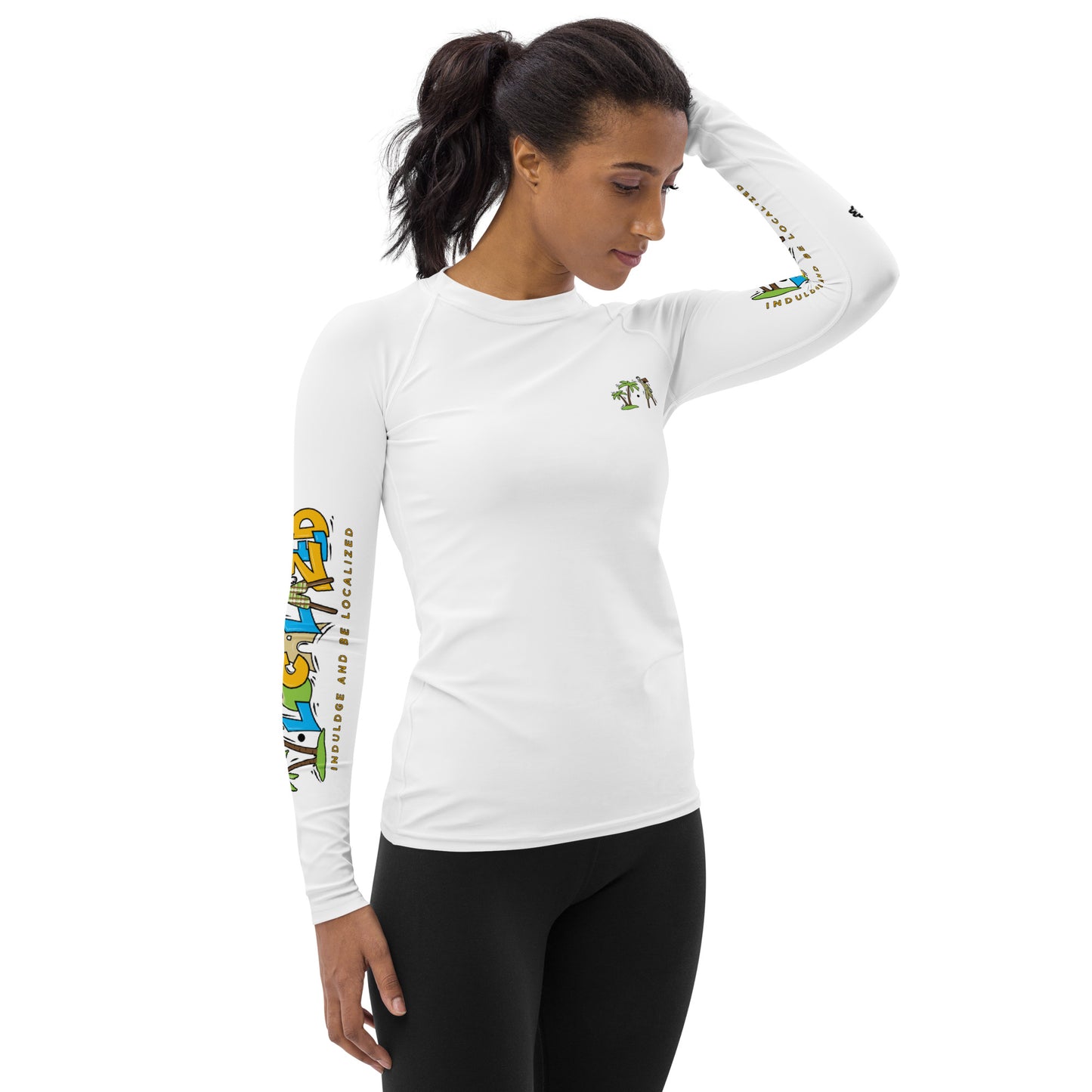 White V.Localized (Regular) Women's Rash Guard