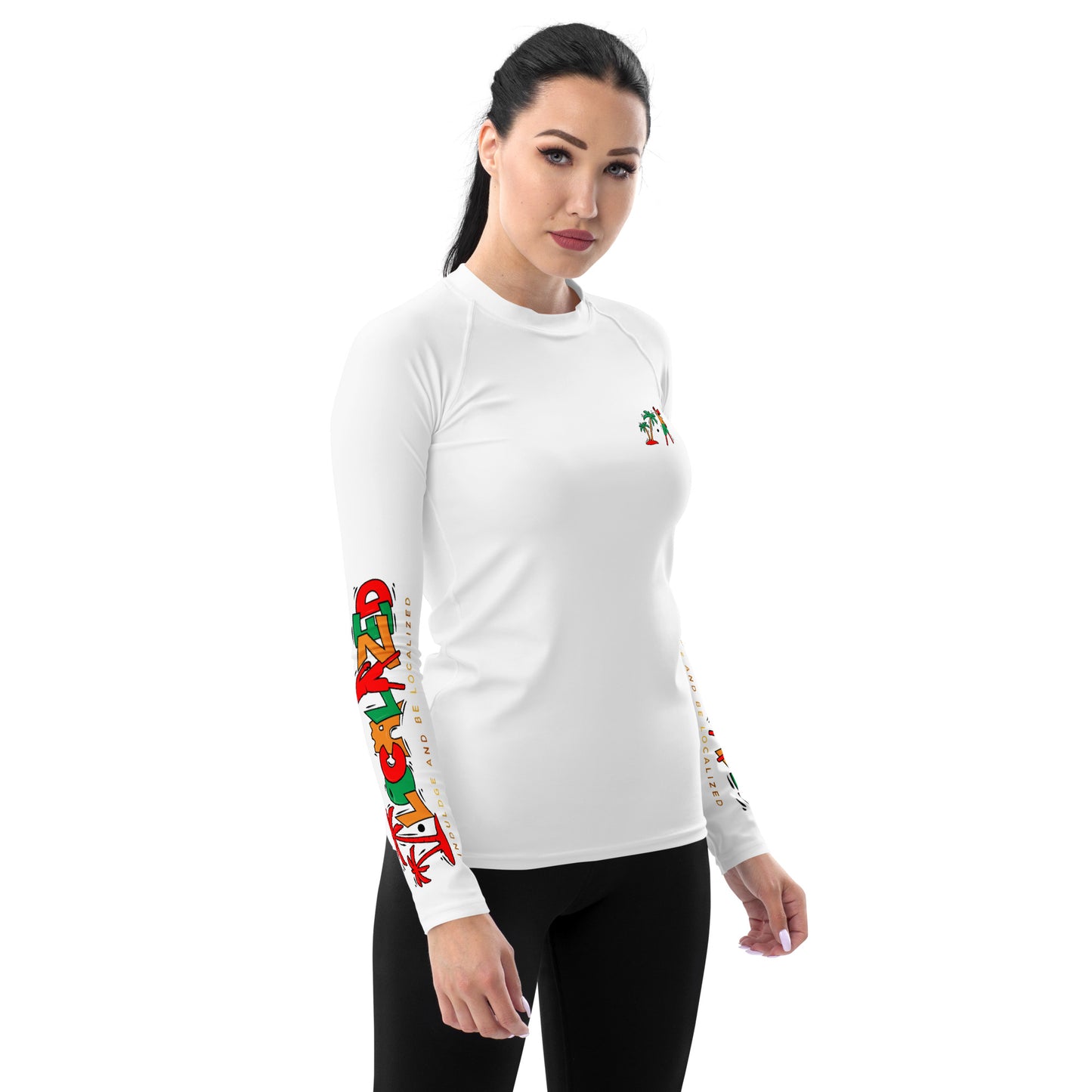 White V.Localized (Ice/Gold/Green) Women's Rash Guard