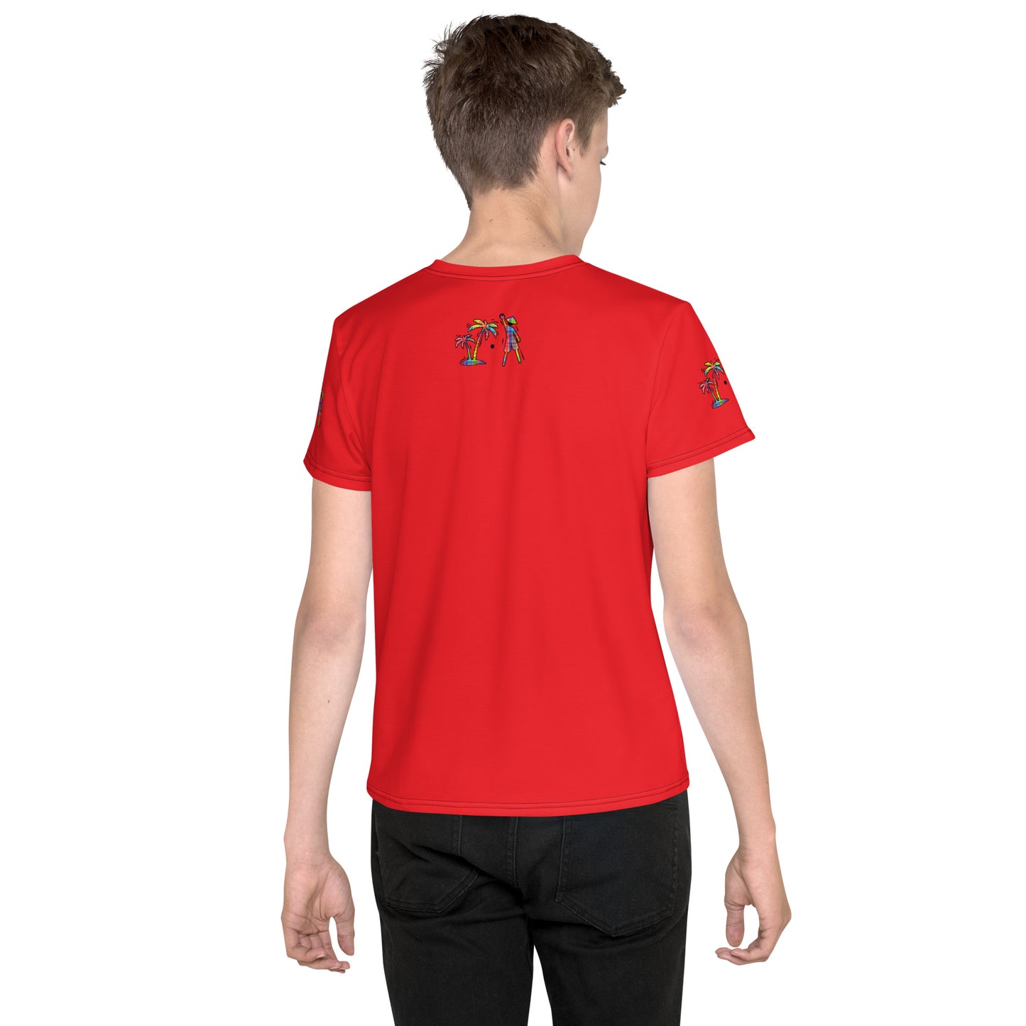 Red V.Localized (Madras) Youth Dry-Fit T-Shirt