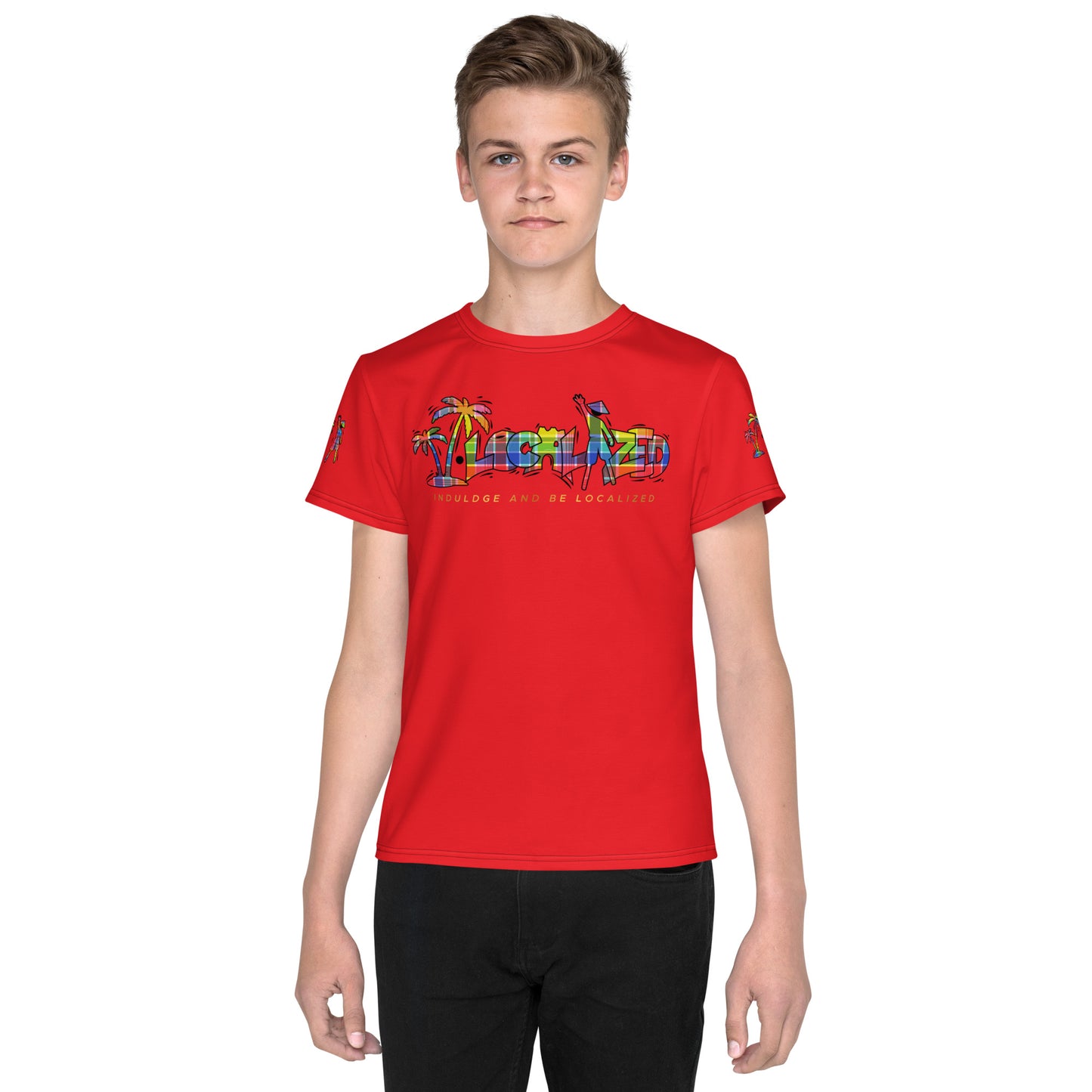 Red V.Localized (Madras) Youth Dry-Fit T-Shirt