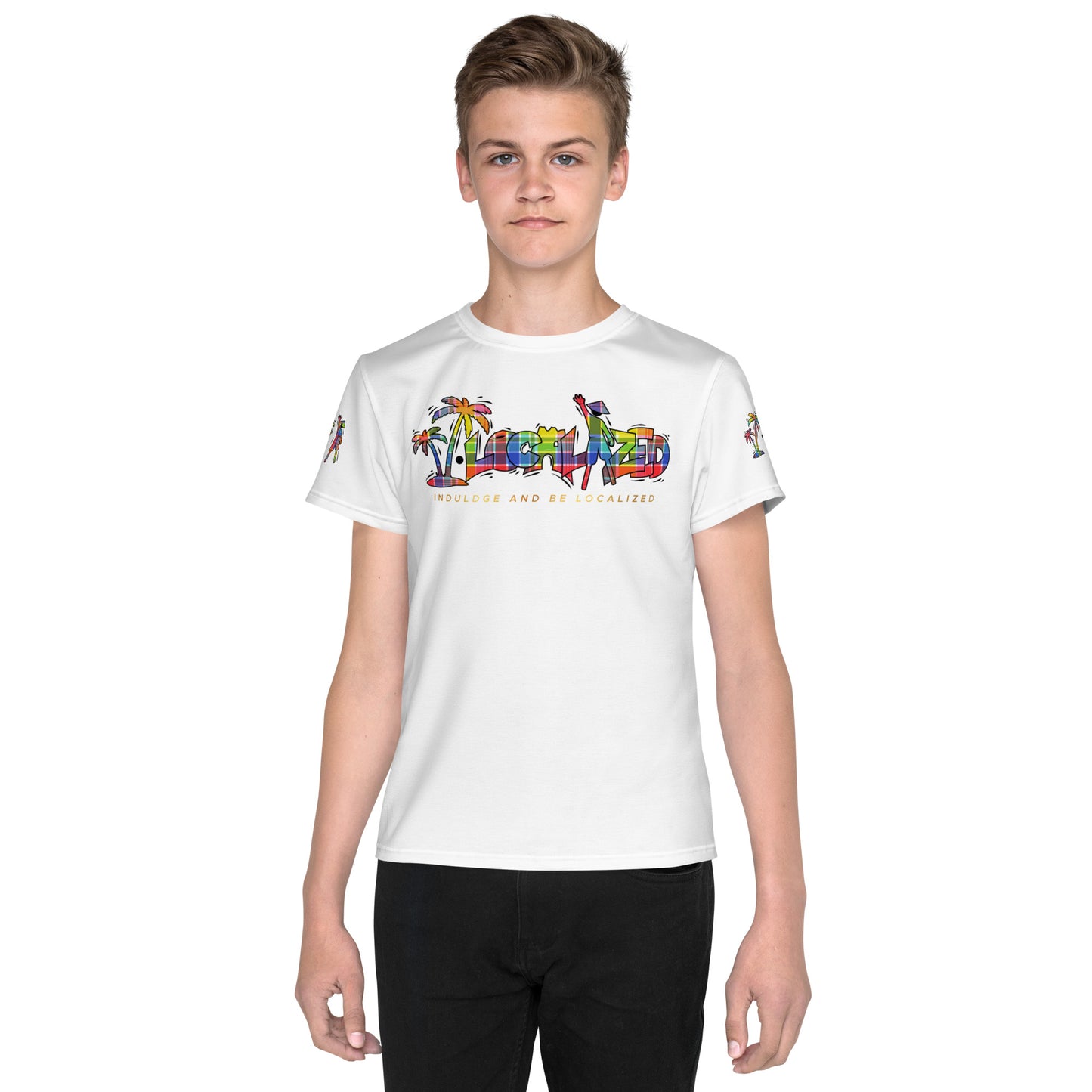 White V.Localized (Madras) Youth Dry-Fit T-Shirt