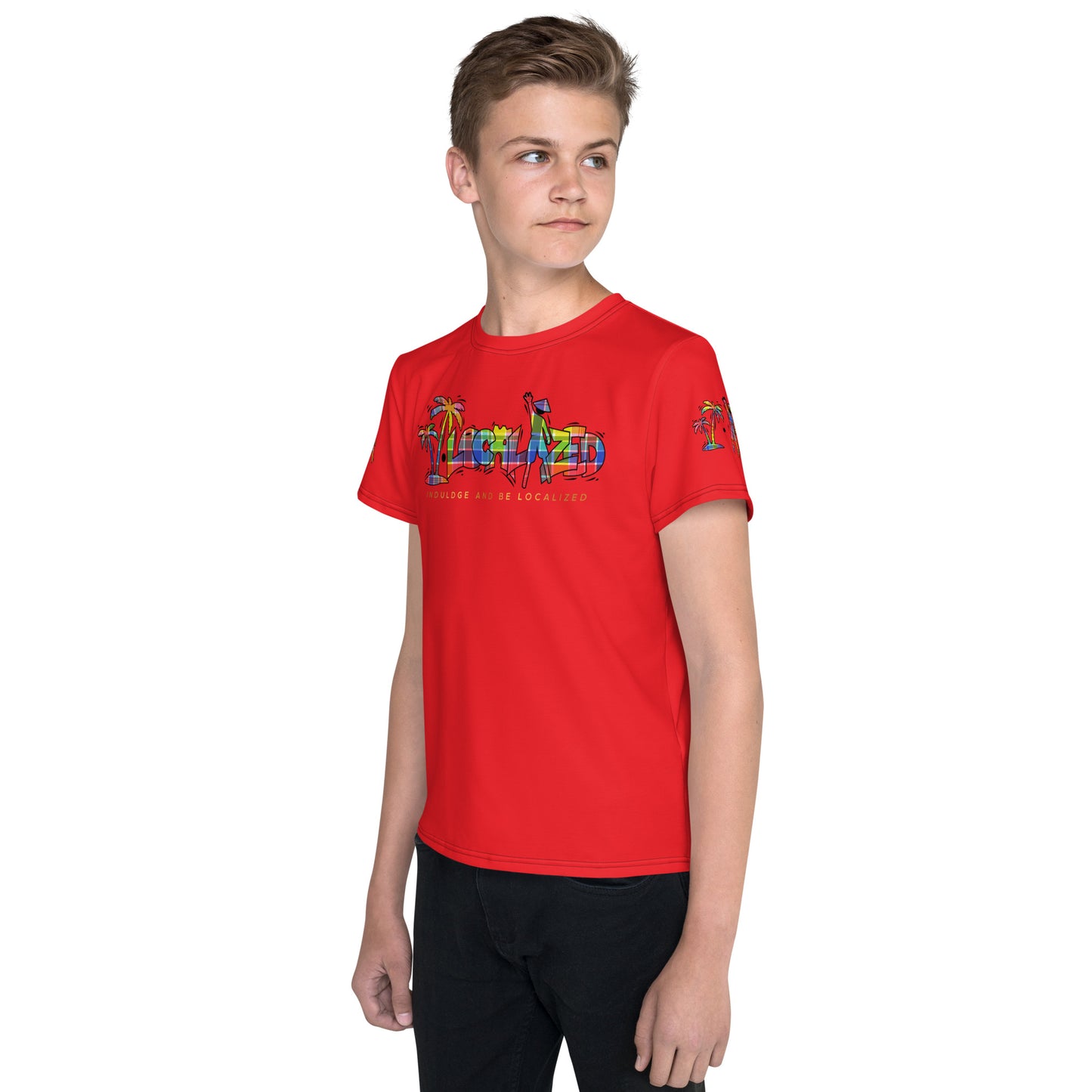 Red V.Localized (Madras) Youth Dry-Fit T-Shirt