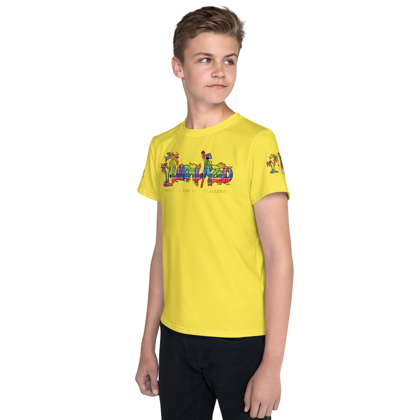 Yellow V.Localized  (Madras) Youth Dry-Fit T-Shirt