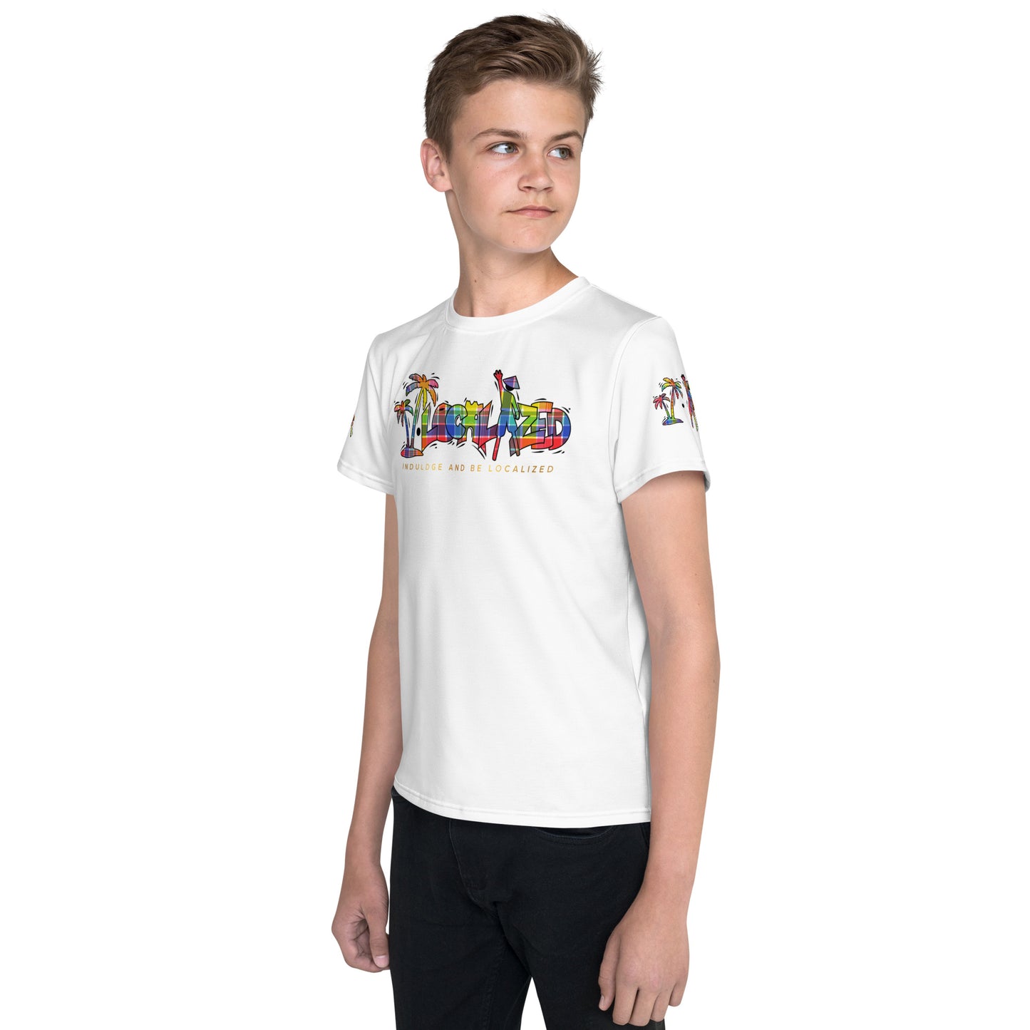 White V.Localized (Madras) Youth Dry-Fit T-Shirt