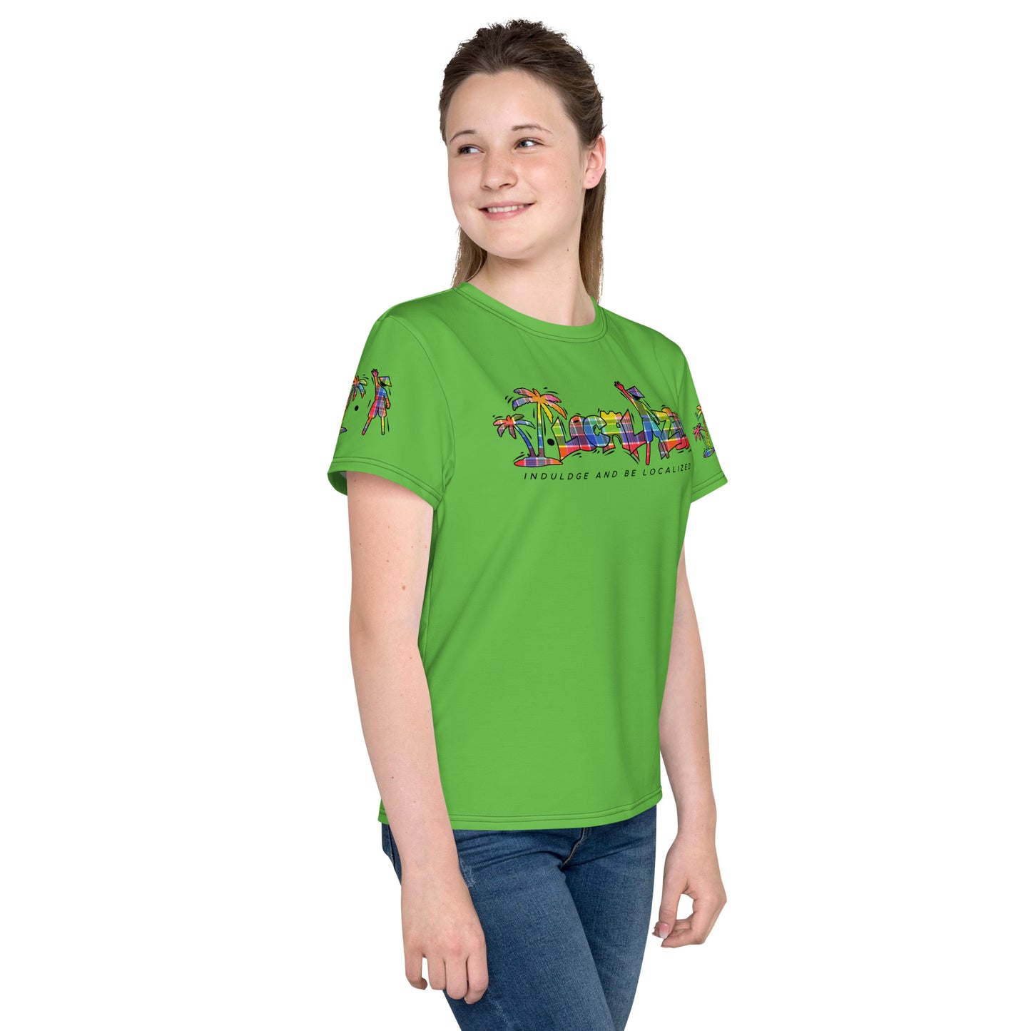 Green V.Localized (Madras) Youth Dry-Fit T-Shirt