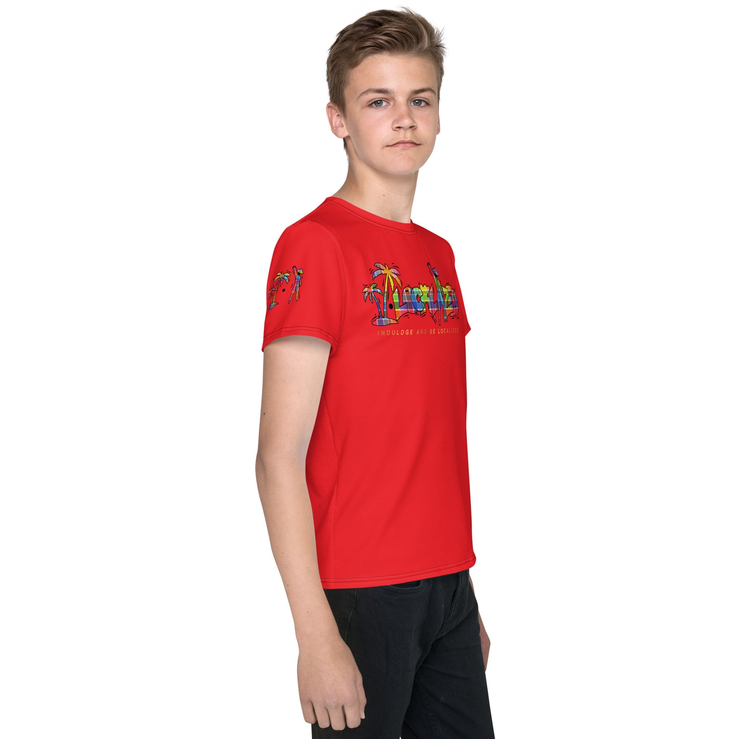 Red V.Localized (Madras) Youth Dry-Fit T-Shirt