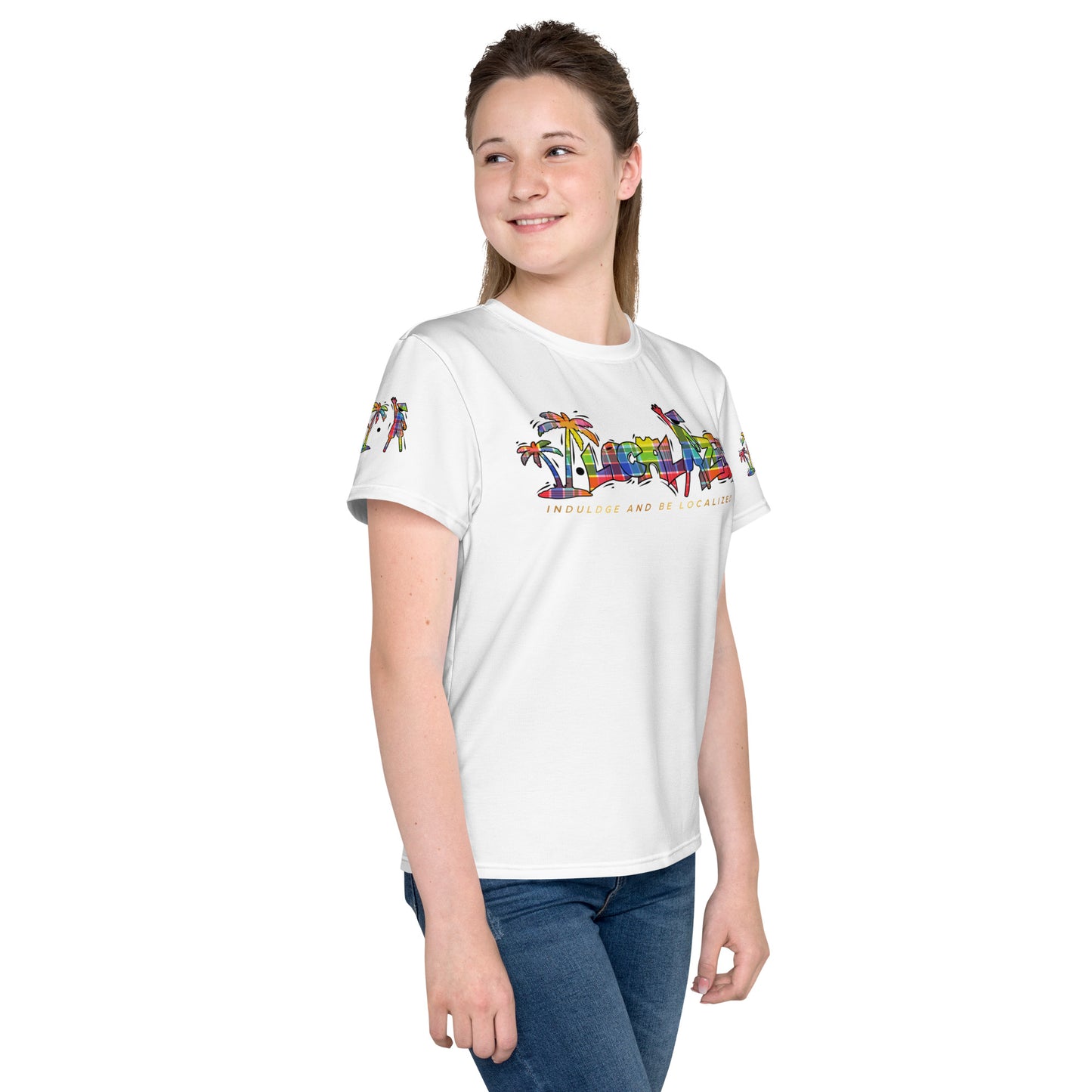 White V.Localized (Madras) Youth Dry-Fit T-Shirt