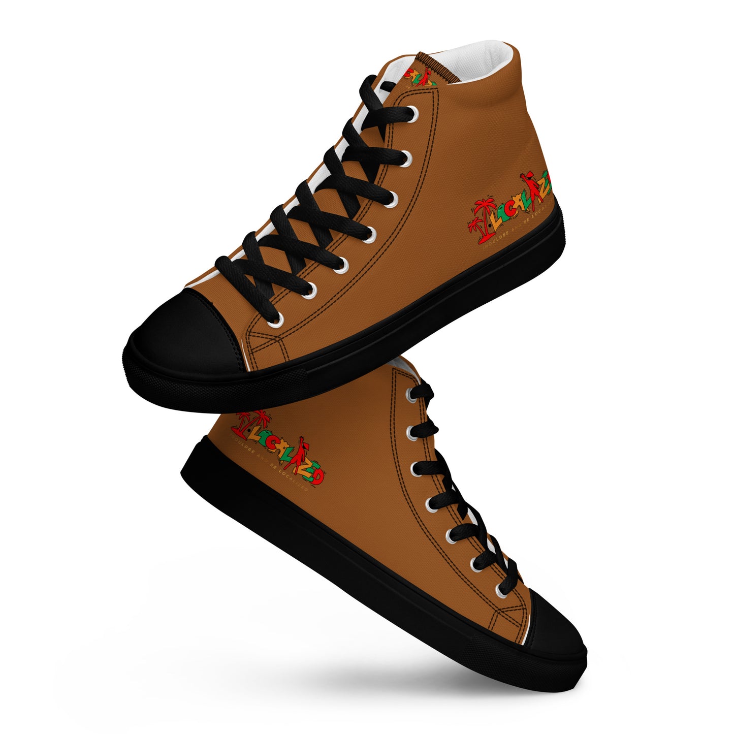 Brown V.Localized (Ice/Gold/Green) Men’s high top canvas shoes