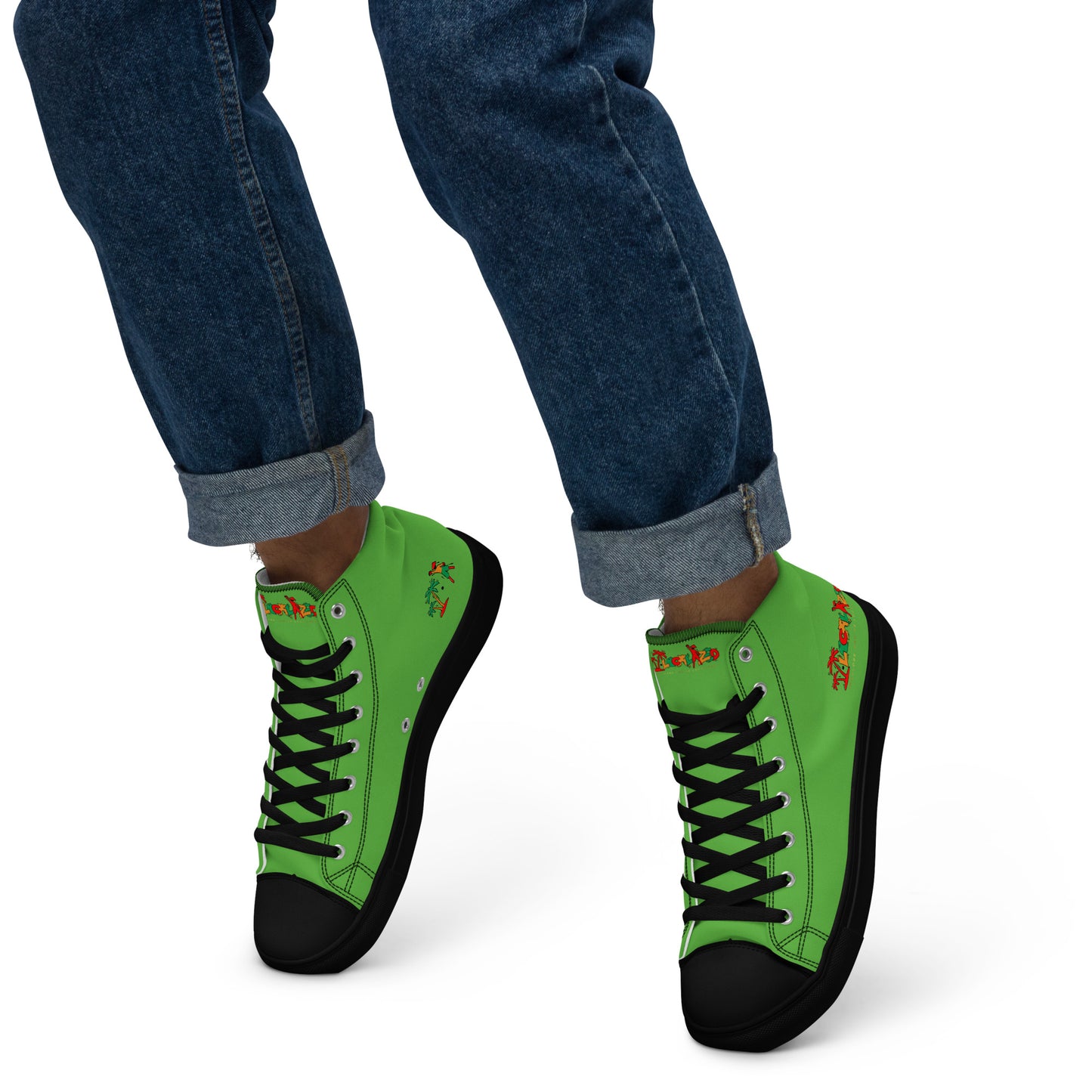 Green V.Localized (Ice/Gold/Green)Men’s high top canvas shoes