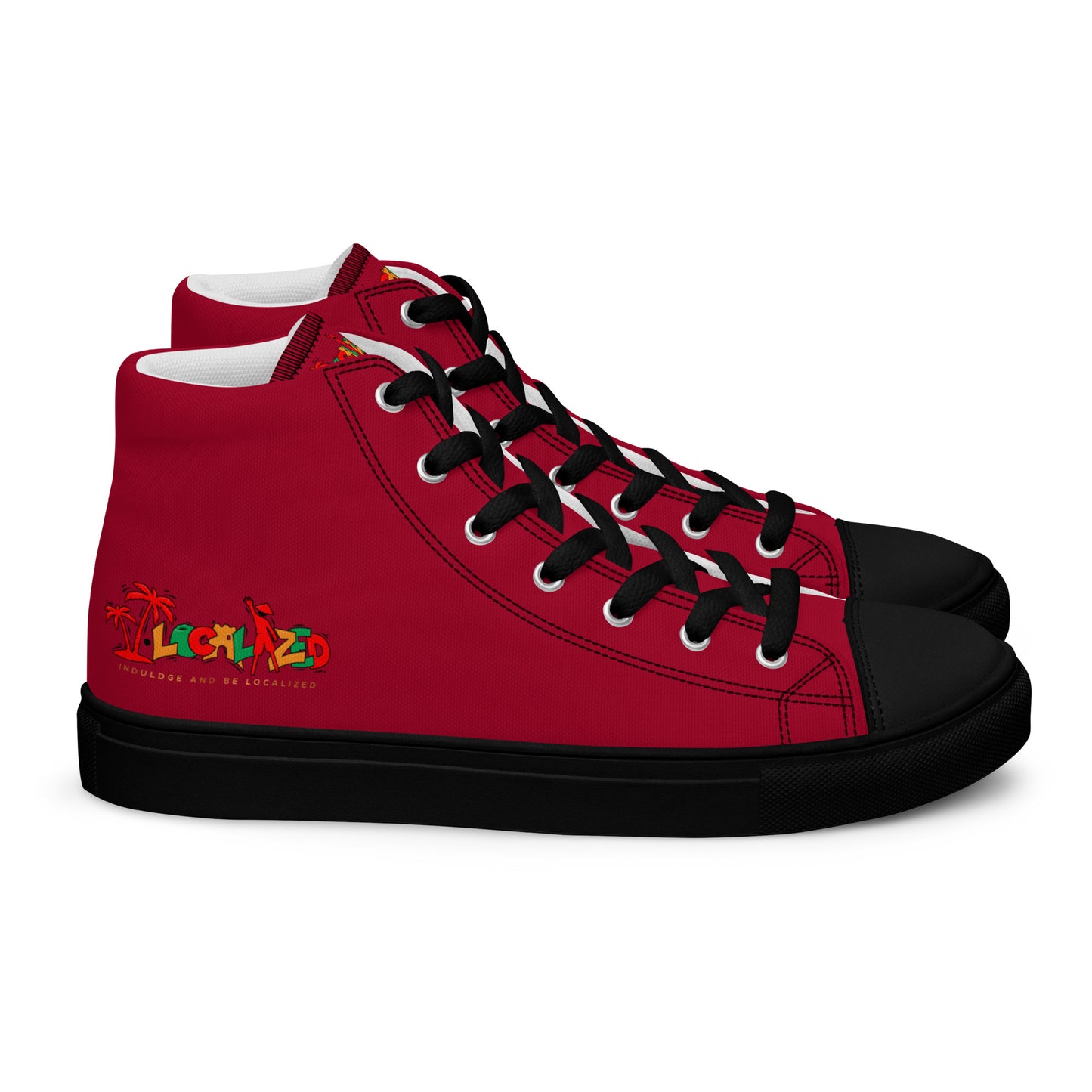 Maroon V.Loclalized (Ice/Gold/Green)Men’s high top canvas shoes