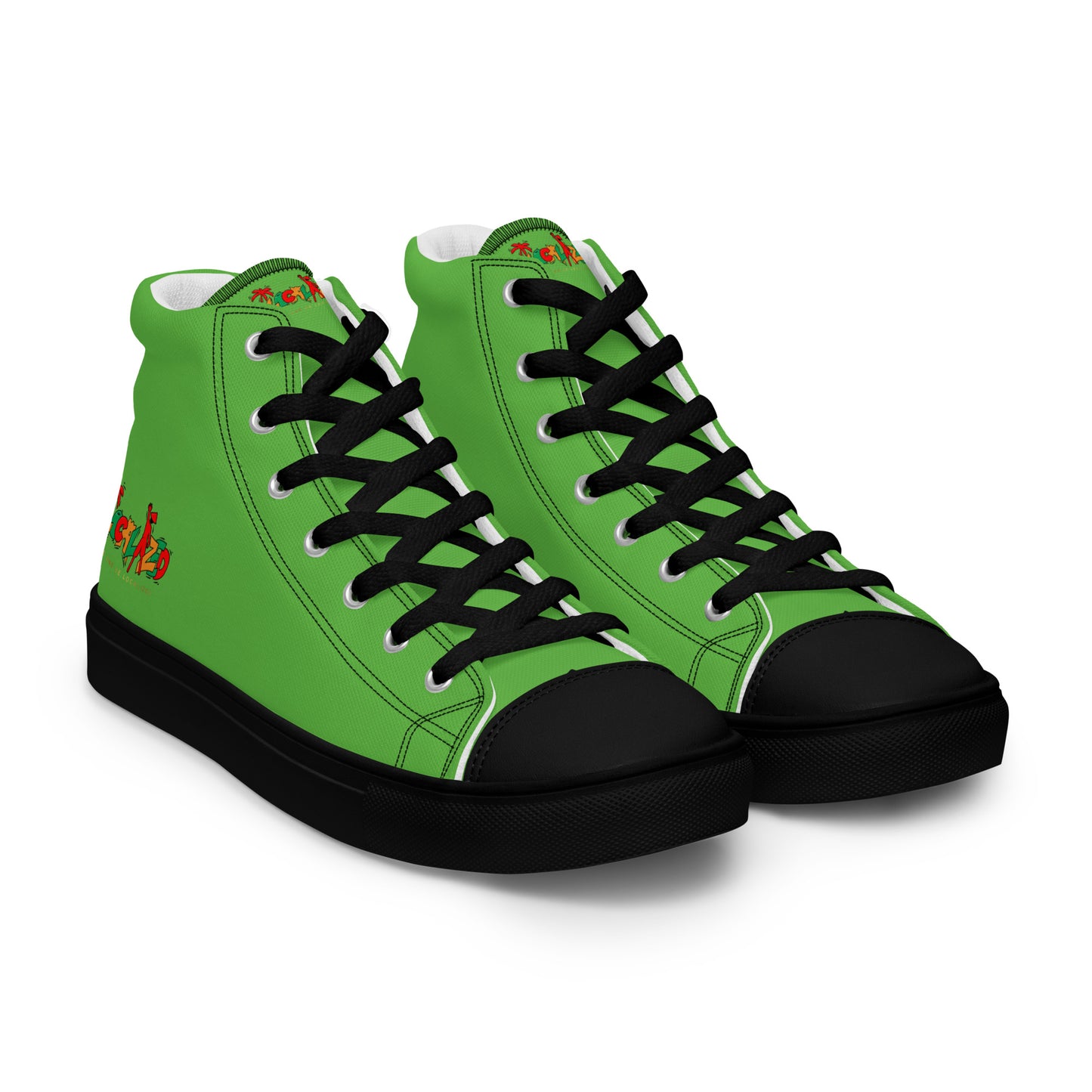 Green V.Localized (Ice/Gold/Green)Men’s high top canvas shoes