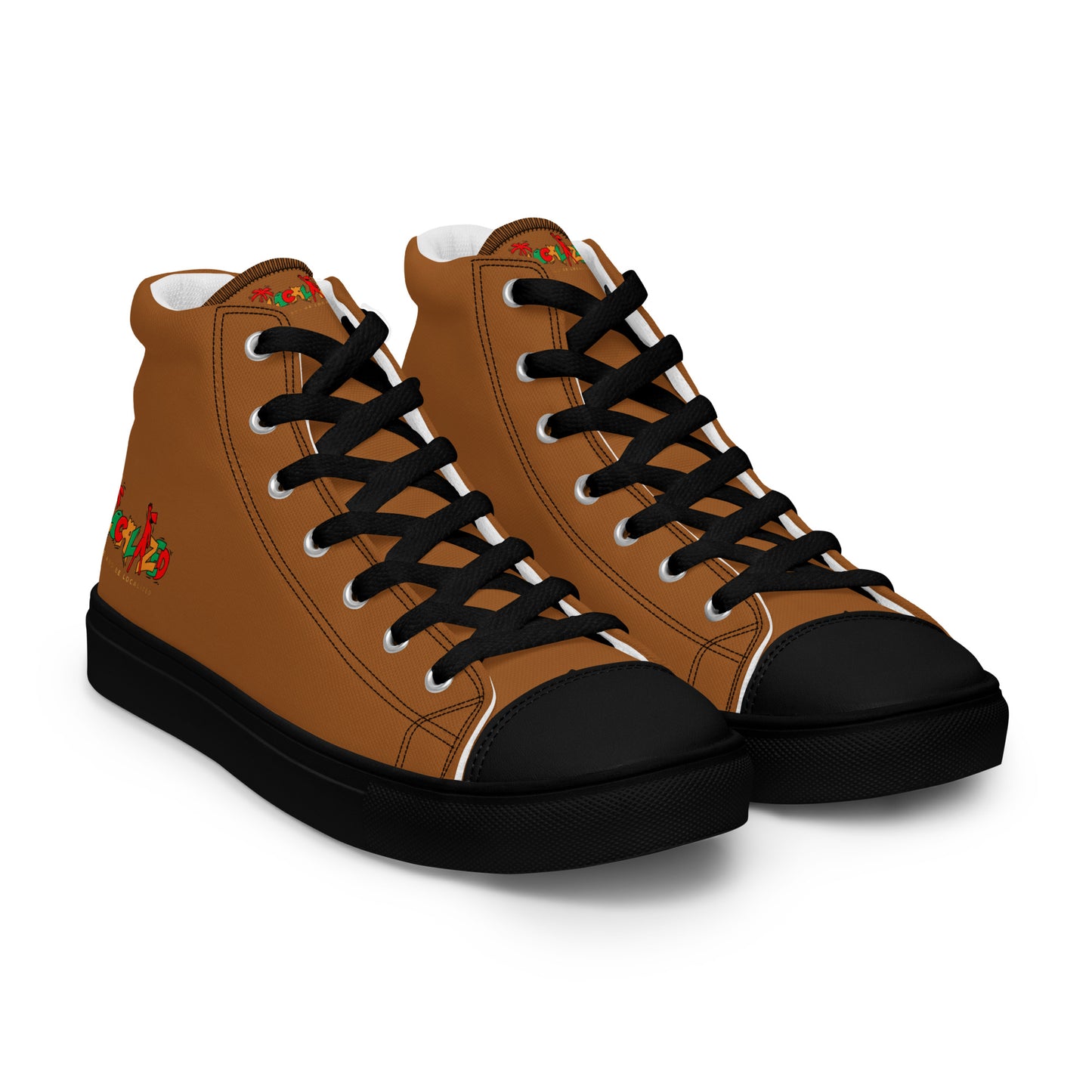 Brown V.Localized (Ice/Gold/Green) Men’s high top canvas shoes