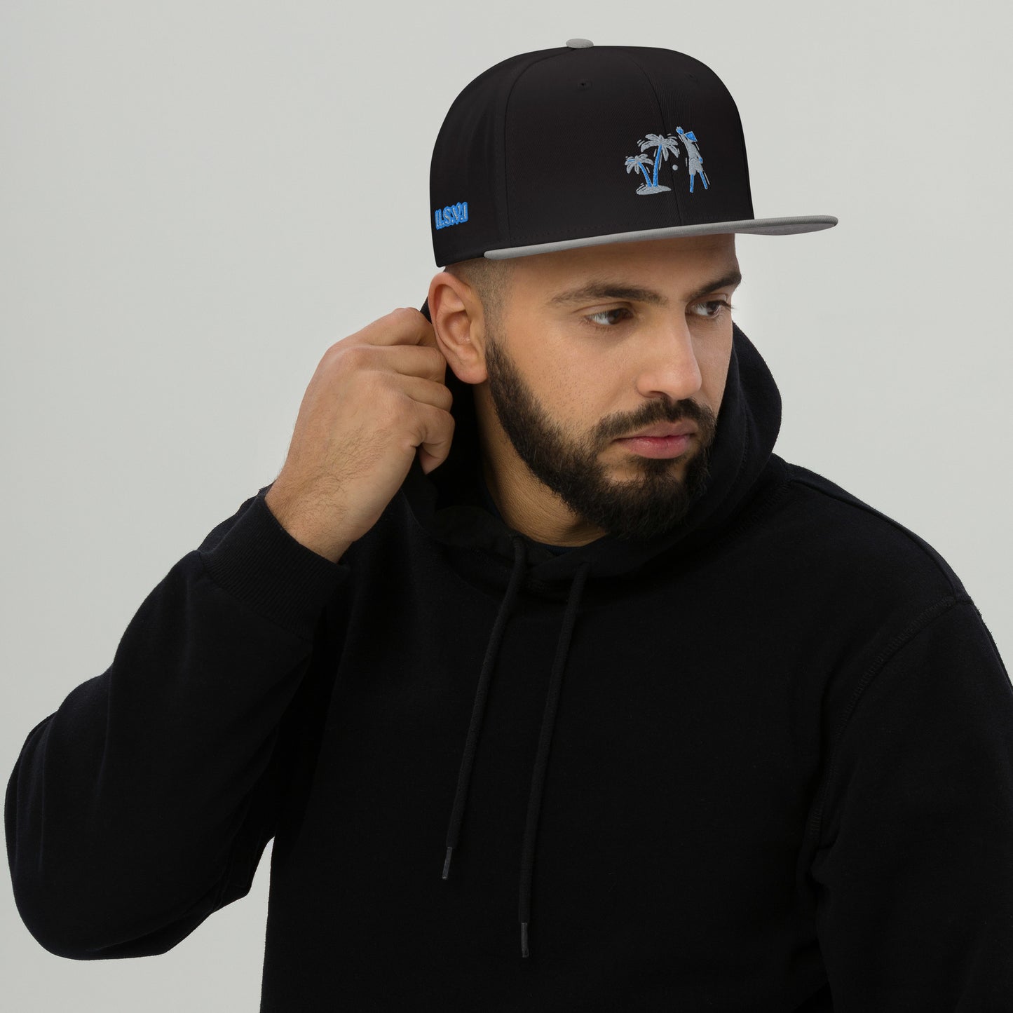 Gray/Black/Blue VI Snapback Hat